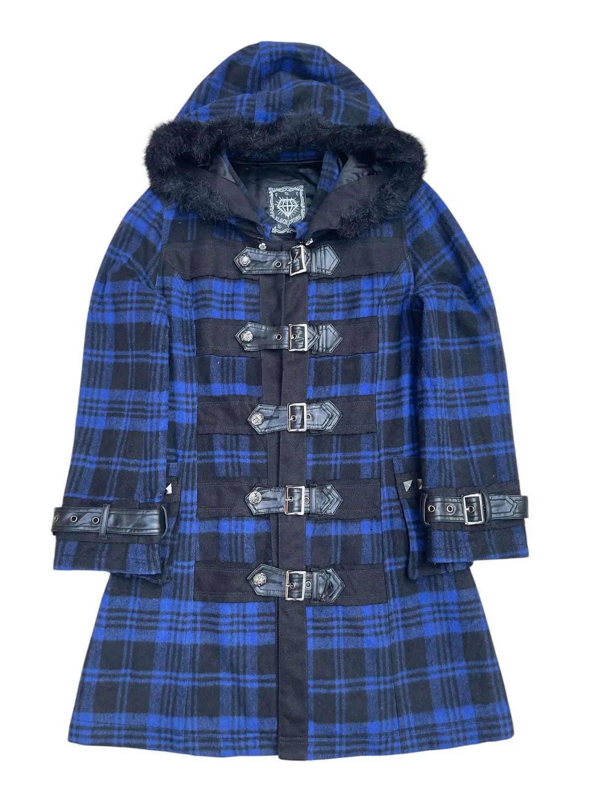 14th Addiction Algonquins Japan Cyber Punk Bondage Plaid Faux Fur Parka Size US M / EU 48-50 / 2 - 1 Thumbnail
