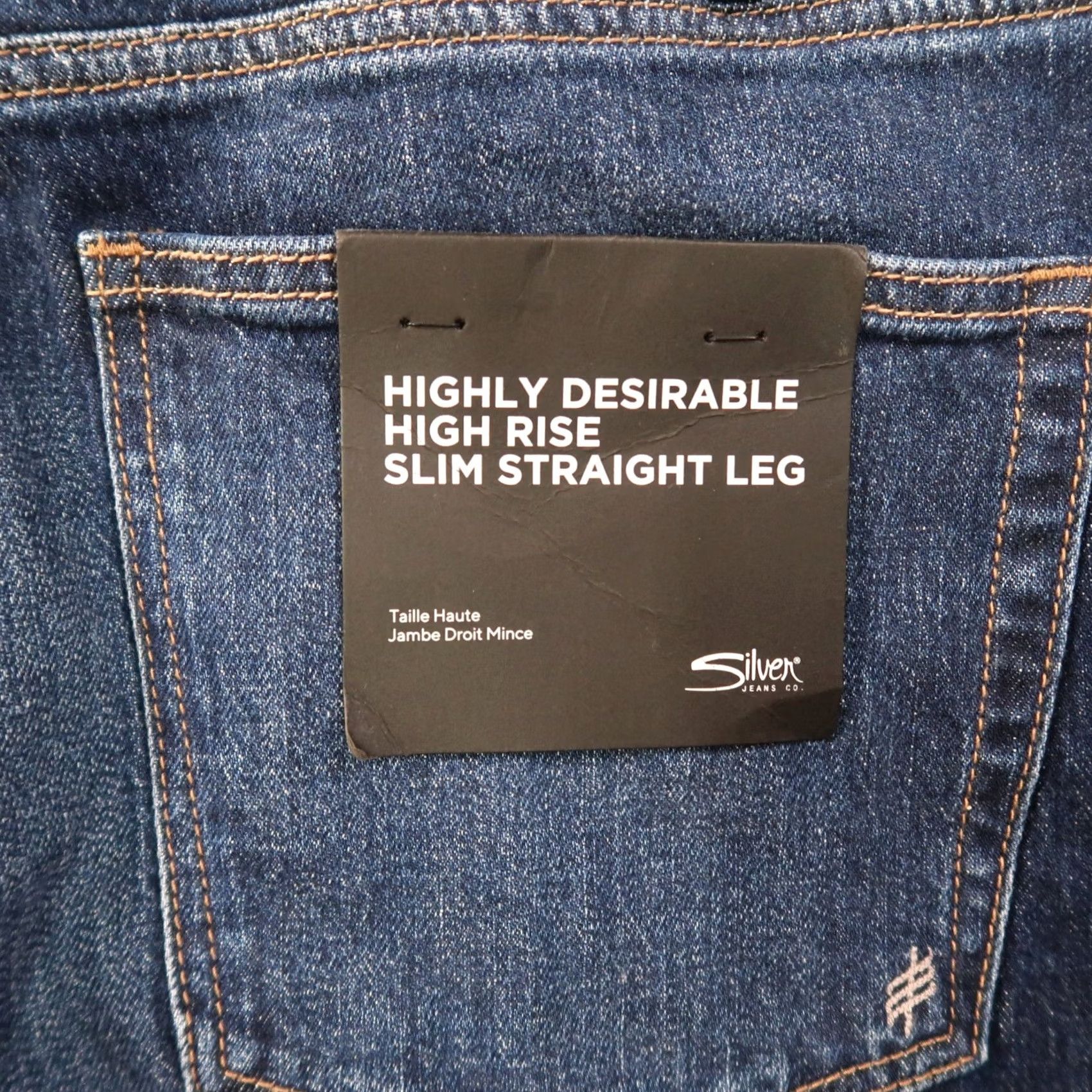 Silver Jeans Co. VINTAGE Silver Jeans Womens 20W x 28S High Rise Slim Straight Jeans Blue Denim pants Stretch 5-Pocket Womens Size 42" / US 20 - 5 Thumbnail