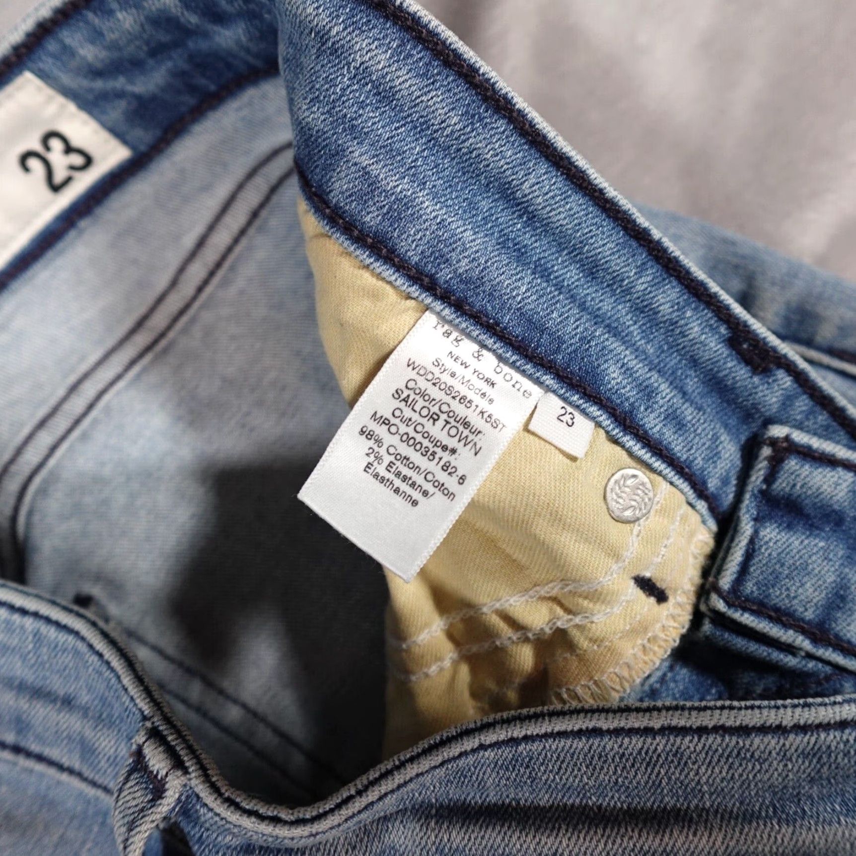 Rag & Bone Rag & Bone Distressed Ankle Jeans Women's 25 Slim Fit Blue Denim Size 42" / US 20 - 6 Thumbnail