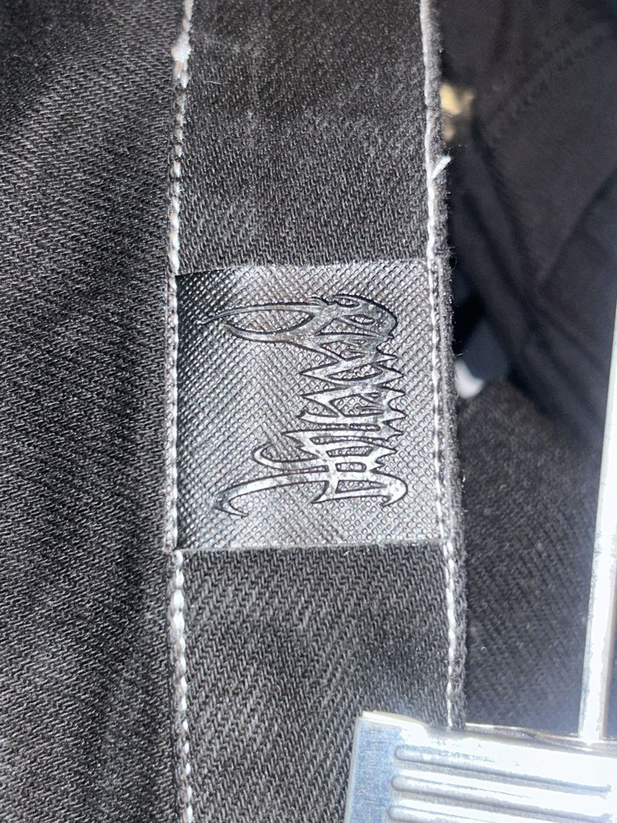 Revenge Black denim and white embroidered pants Size US 32 / EU 48 - 2 Thumbnail