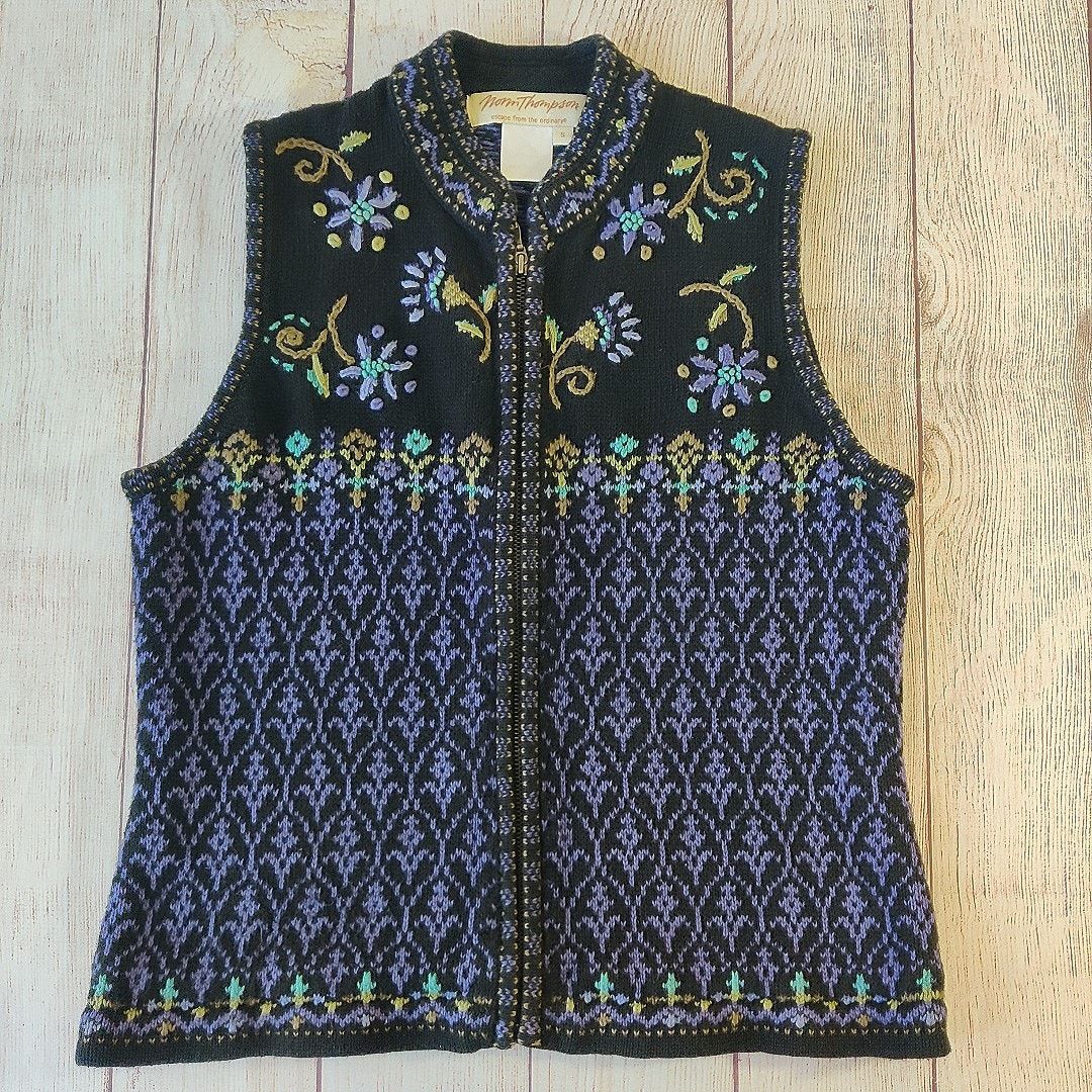 Vintage Norm Thompson zip sweater vest sz S Size S / US 4 / IT 40 - 1 Thumbnail