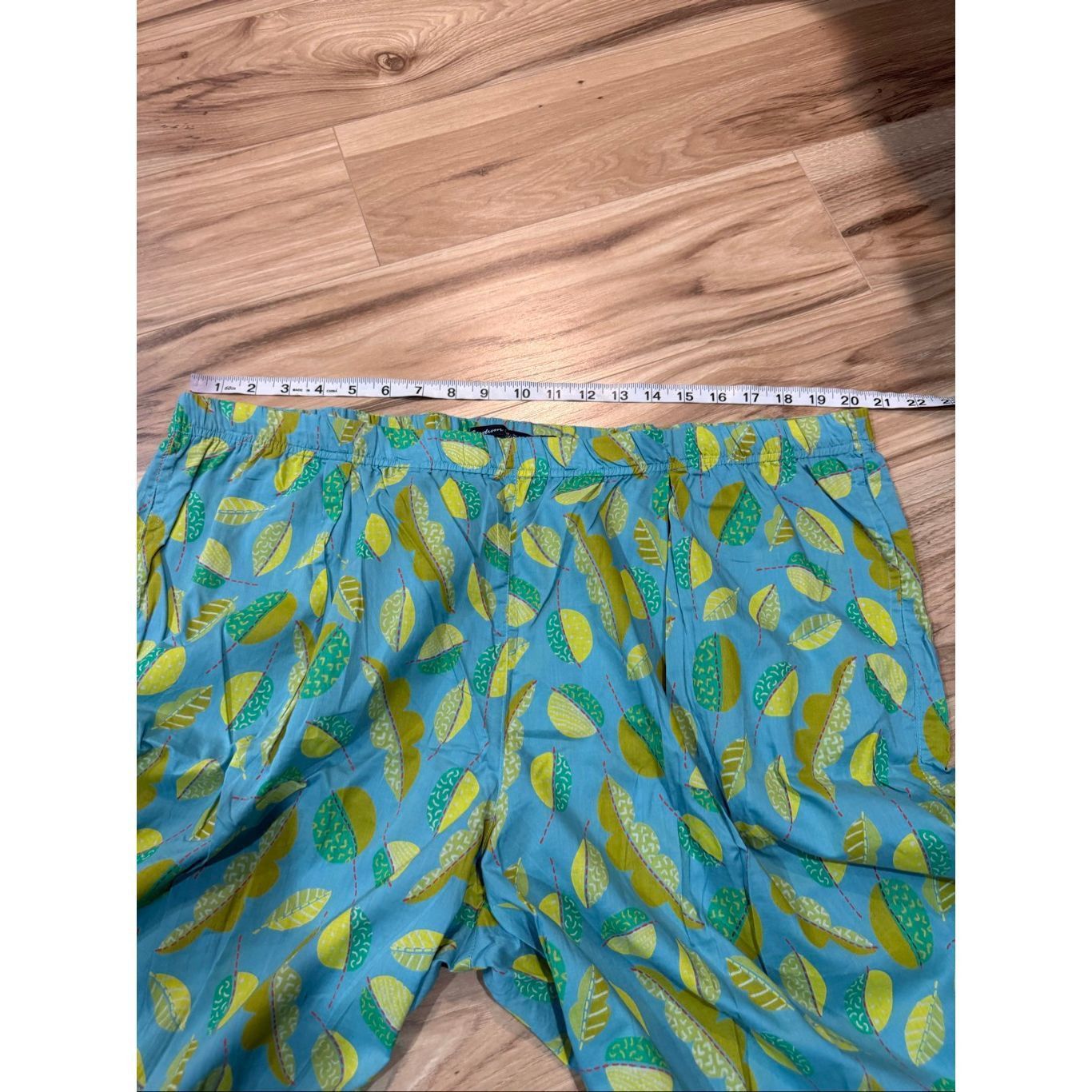 Guru Gudrun Sjoden Green Leaf Print Wide Leg Pants size XXL Size 42" / US 20 - 8 Thumbnail