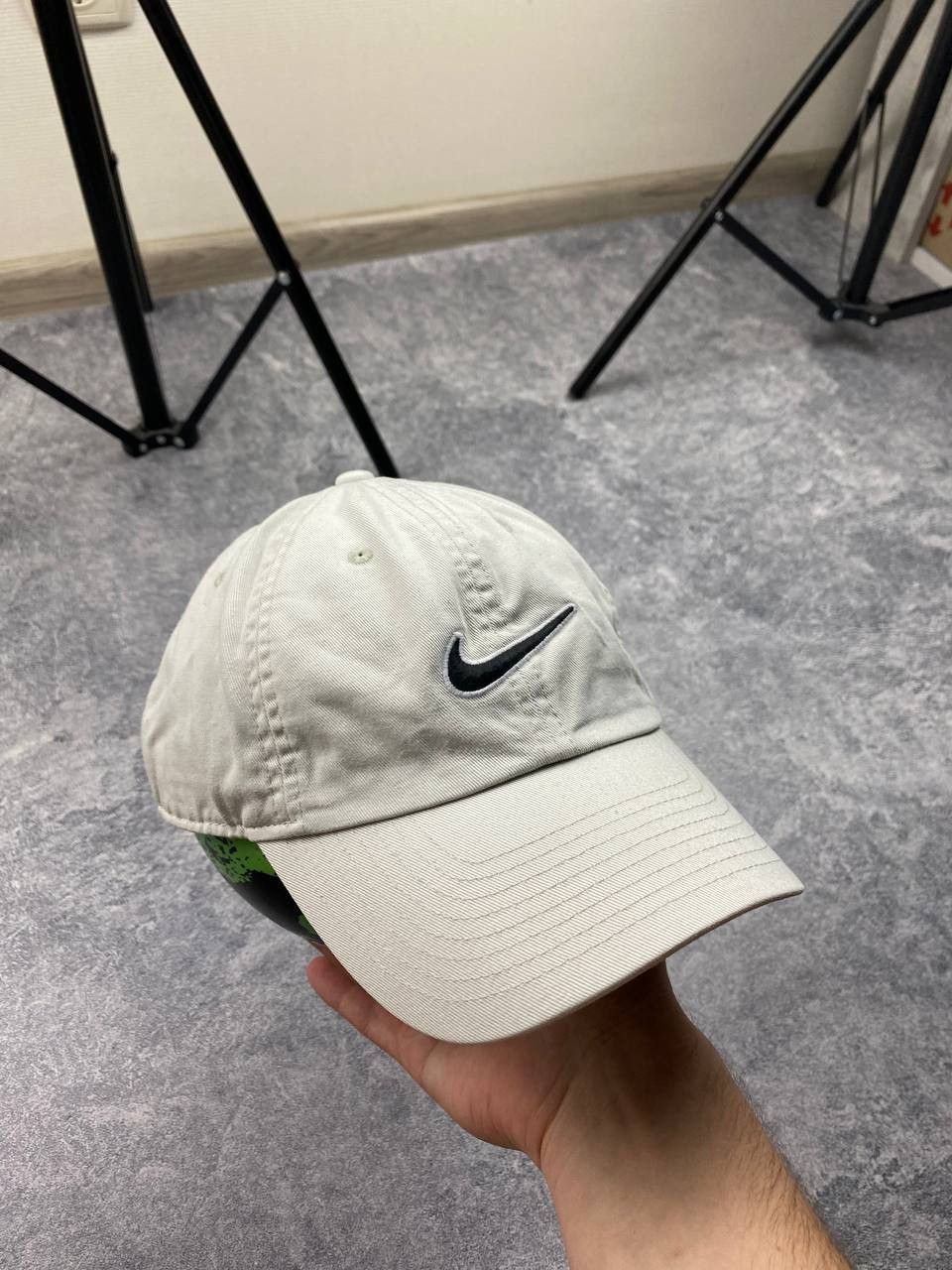 Nike × Vintage Mens Vintage Nike Cap big logo streetwear y2k rare drill Size ONE SIZE - 2 Thumbnail