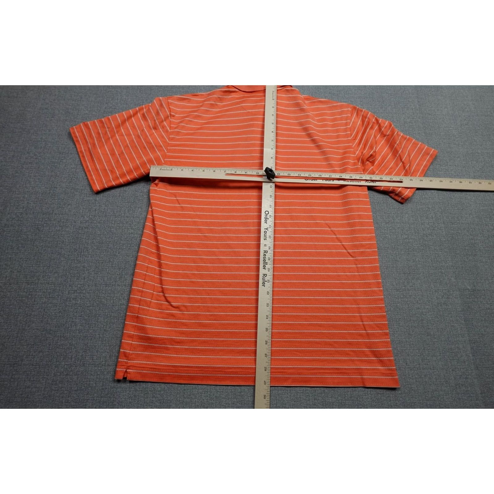 Nike Vintage Nike Tiger Wood Collection Polo Mens Large Orange Striped Knit Cotton Golf Shirt Size US L / EU 52-54 / 3 - 5 Thumbnail