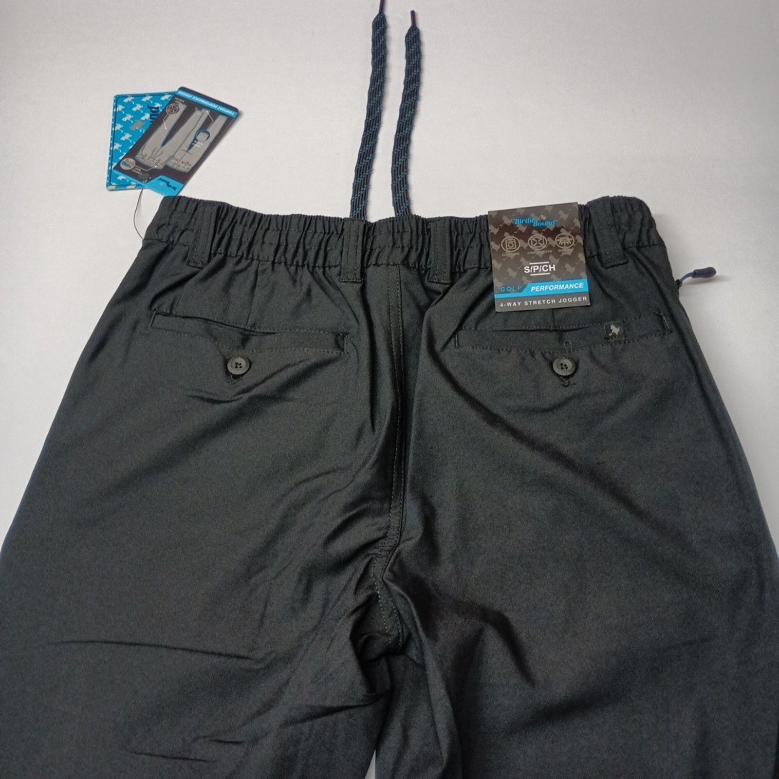 Other Birdie Bound Golf Joggers Men's S Black Stretch Drawstring Size US 29 - 12 Thumbnail