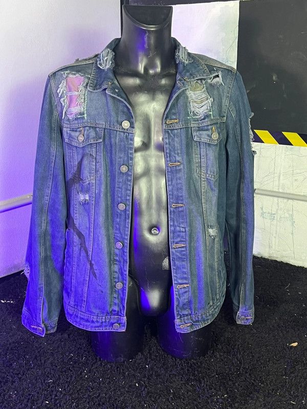 Japanese Brand Nuclear Goth Punk Rave Alt Streetwear Jeans Denim Jacket Size US L / EU 52-54 / 3 - 2 Thumbnail