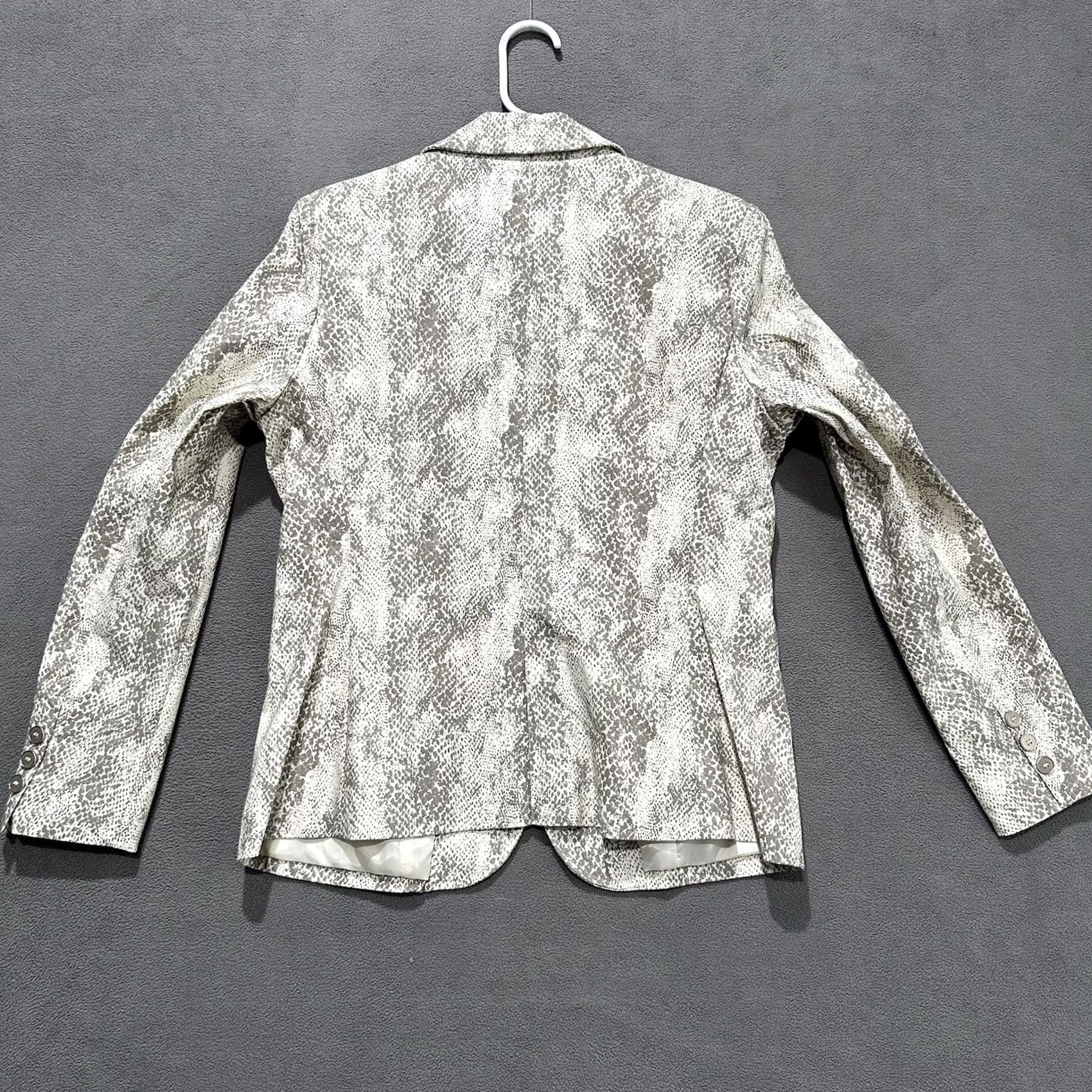 Skin VINTAGE Covington Blazer Womens Large Beige Snake Print One-Button Office Rayon Size L / US 10 / IT 46 - 2 Thumbnail