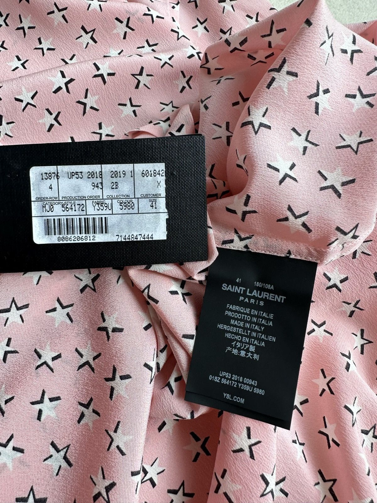 Saint Laurent Paris SS19 Saint Laurent star 💯% silk shirt 41 grail Size US L / EU 52-54 / 3 - 21 Thumbnail
