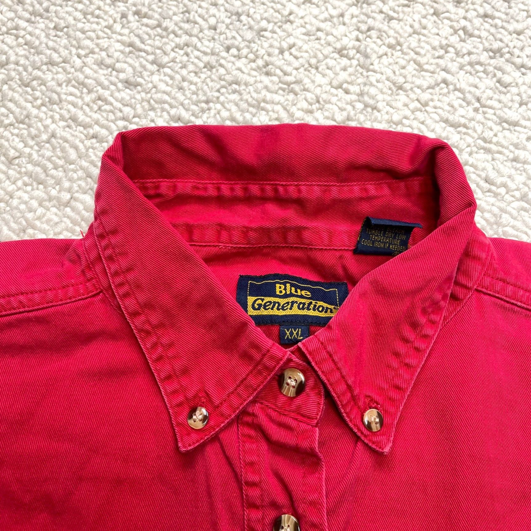 Vintage Blue Generation Shirt Ladies 2XL Red University of Georgia Short Sleeve Button-Up Tunic Size XXL / US 16-18 / IT 52-54 - 4 Thumbnail