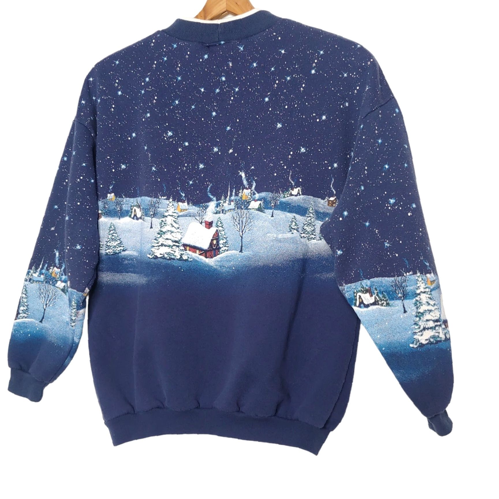 Vintage VINTAGE Artisans Sweatshirt Christmas Angel Blue Cotton Blend All Over Print Pullover Women Small Holiday Christmas Size S / US 4 / IT 40 - 3 Thumbnail