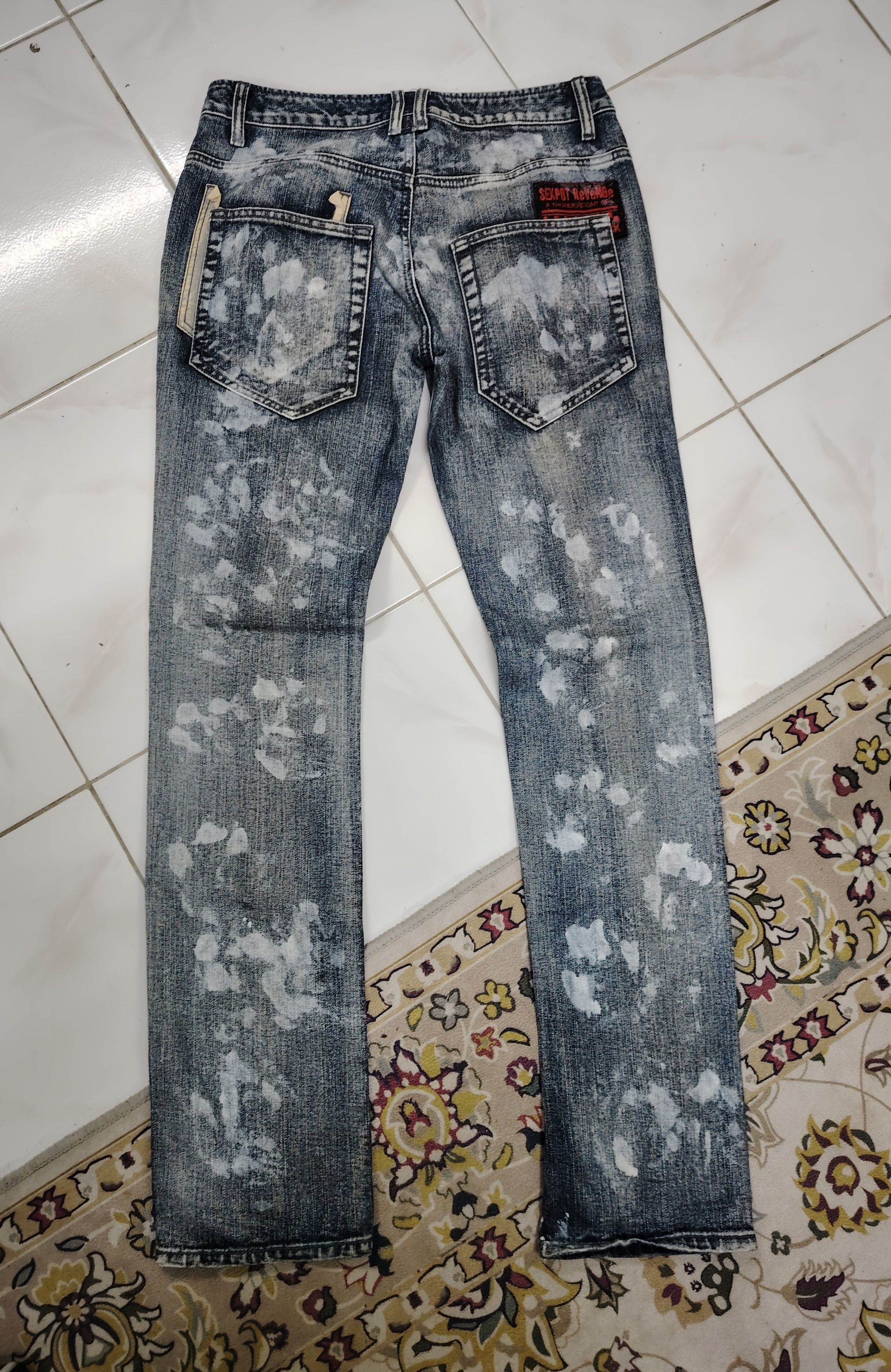 Revenge SEXPOT REVENGE Punk Anorak Bleach Wash Demon Jeans Size US 30 / EU 46 - 2 Thumbnail