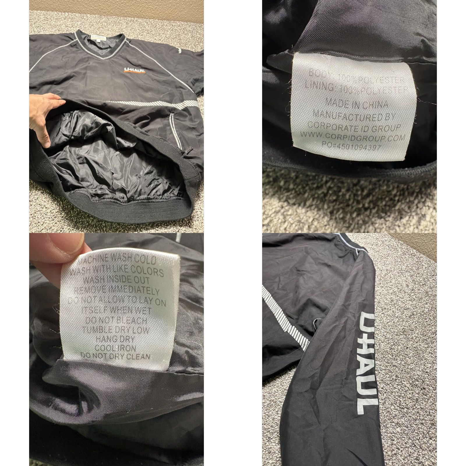 Vintage UHAUL Jacket Reflective Mens Large Black Pullover Windbreaker Size US L / EU 52-54 / 3 - 8 Thumbnail