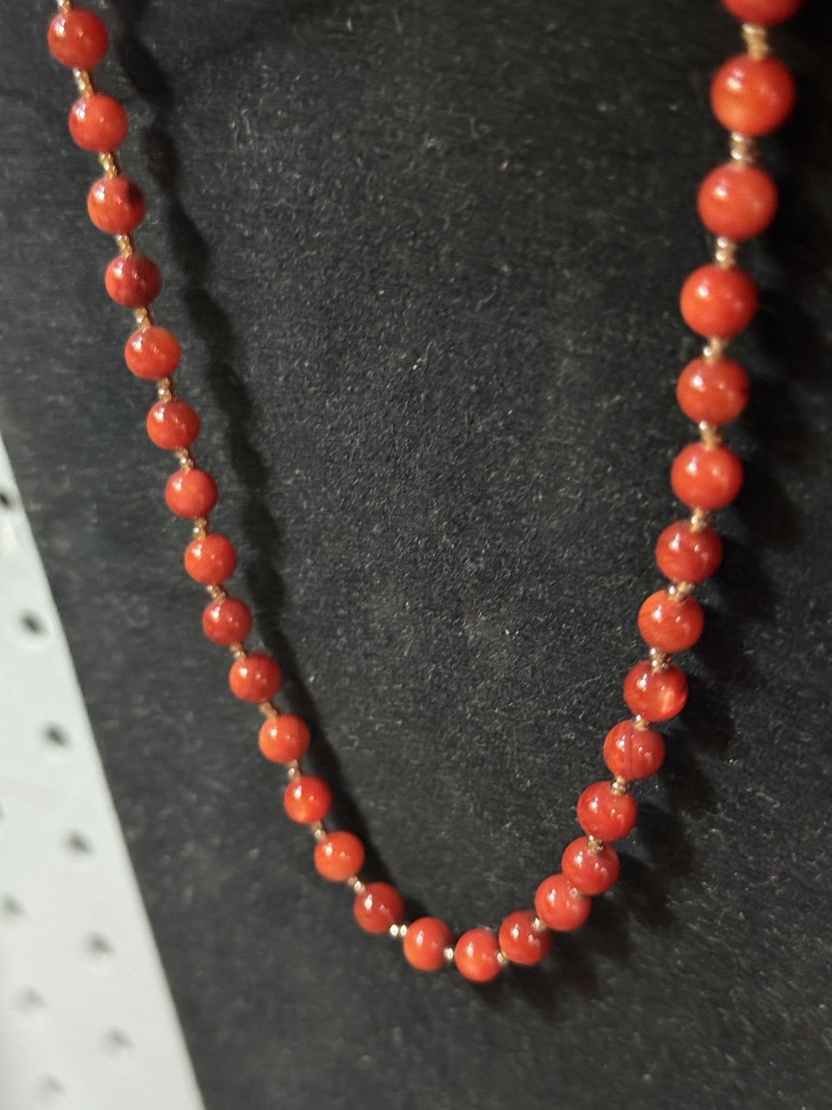 Other Vtg Red Mother of Pearl Necklace 22” Size ONE SIZE - 3 Thumbnail