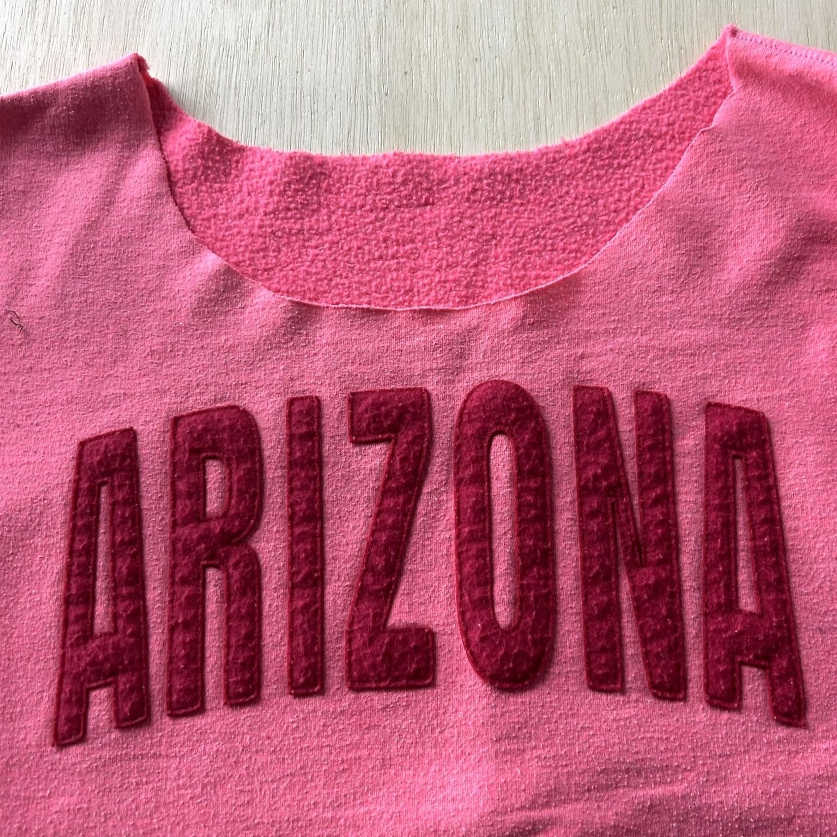Vintage Arizona Sweatshirt Womens Large Pink Fleece Scoop Neck Oversized Pullover Size L / US 10 / IT 46 - 2 Thumbnail