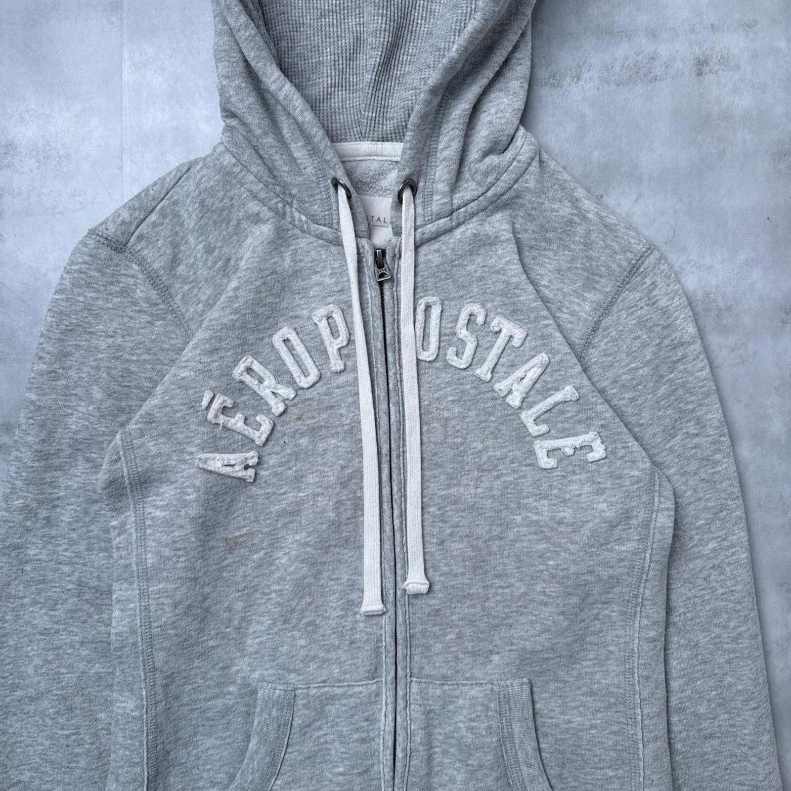 Aeropostale Y2K Aeropostale Gray Hoodie Zip Up Jacket Size XS / US 0-2 / IT 36-38 - 7 Thumbnail