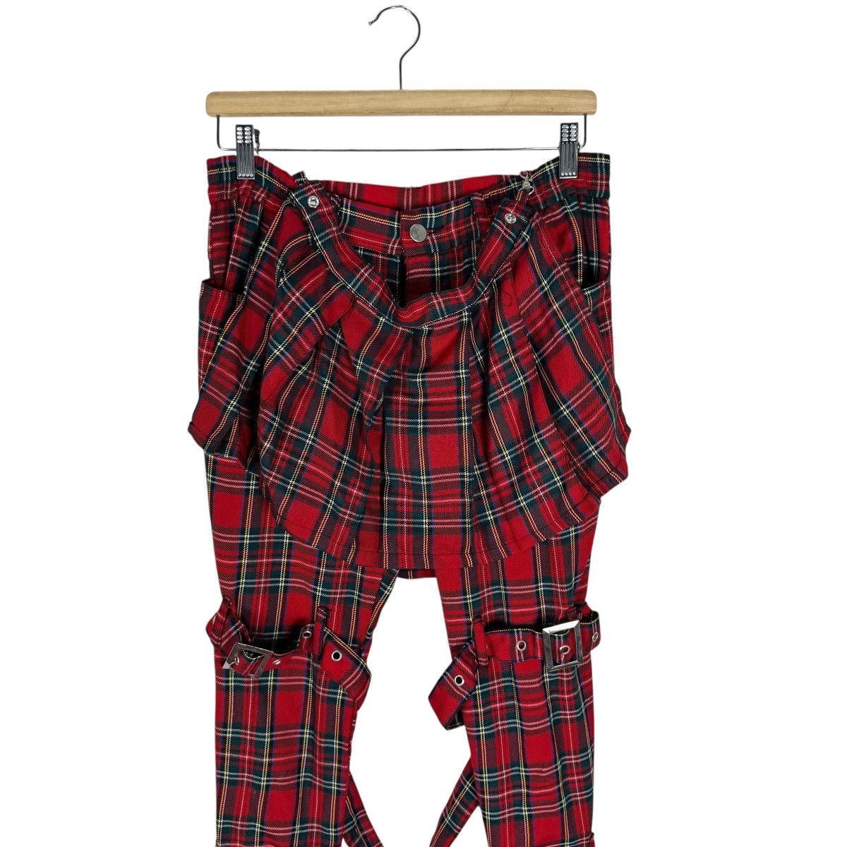 Japanese Brand ☀️RED TARTAN BONDAGE PANTS Size 30" / US 8 / IT 44 - 3 Thumbnail