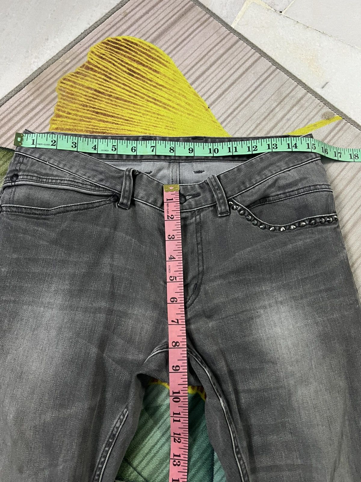 If Six Was Nine × Punk and Yo × Seditionaries CUSTOM CULTURE LIKE CHROME HEART FADED JEANS Size US 30 / EU 46 - 12 Thumbnail