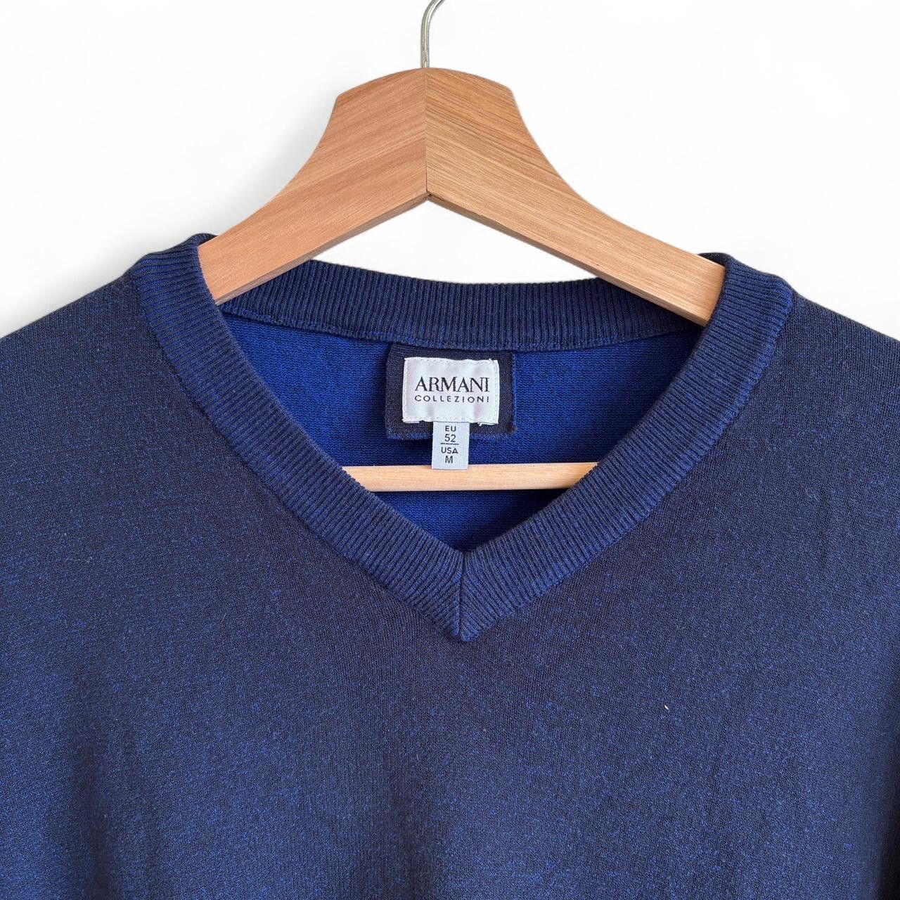 Armani Collezioni Armani Collezioni navy blue double face vneck wool sweater M Size US M / EU 48-50 / 2 - 2 Thumbnail