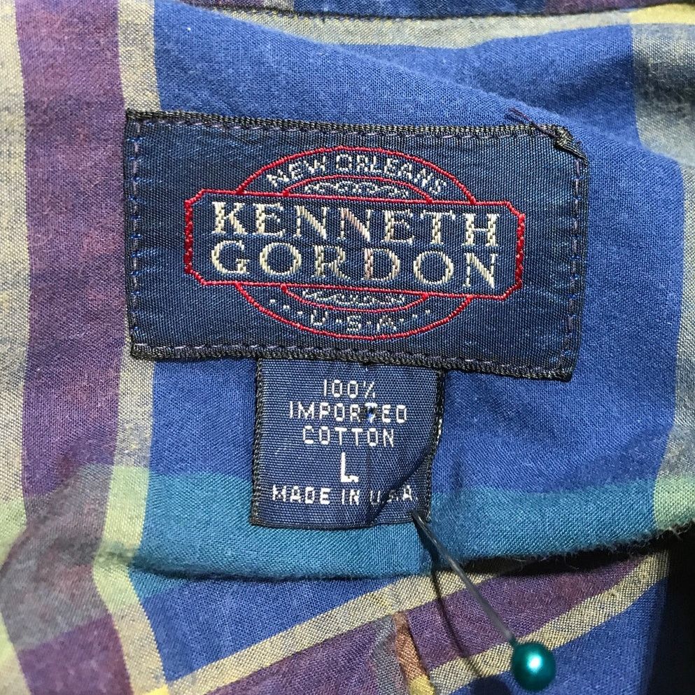 Other Kenneth Gordon Blue Plaid Collard Long Sleeve Mens Shirt L Size US L / EU 52-54 / 3 - 4 Thumbnail