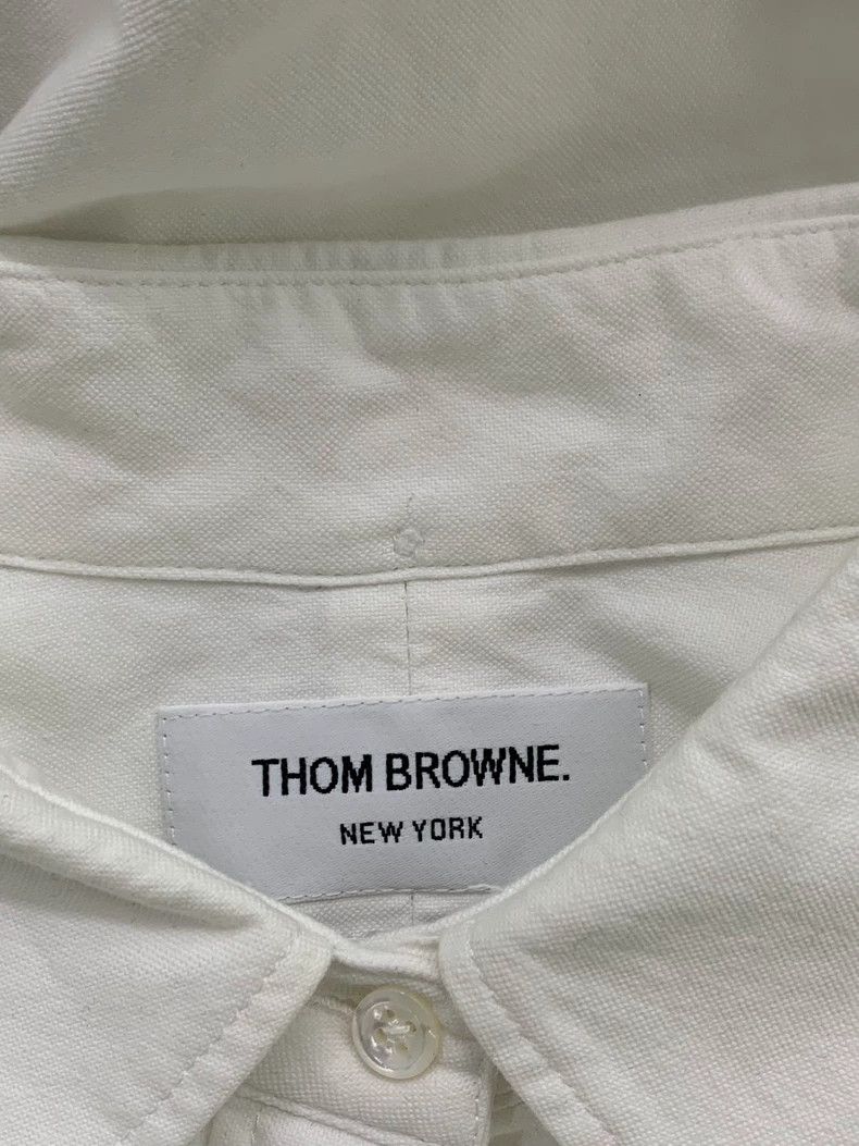 Thom Browne Thom Browne White striped long-sleeved shirt Size US XXS / EU 40 - 4 Thumbnail
