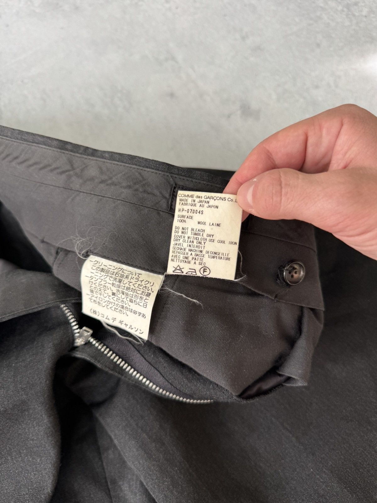 Comme des Garcons VTG 1989 Comme des Garcon Mens Wool Black Trouser Pants Size US 30 / EU 46 - 10 Thumbnail