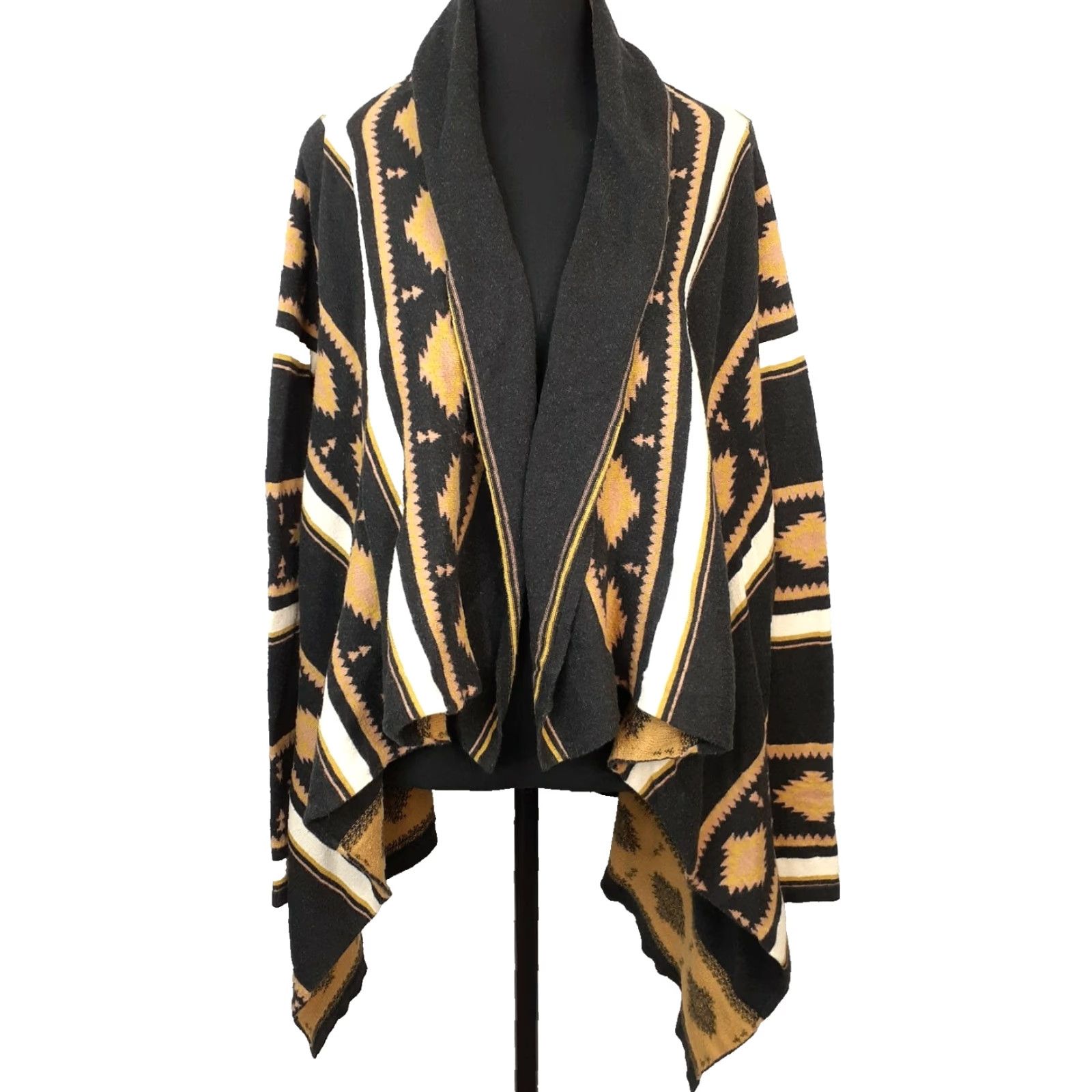 Forever 21 FOREVER 21 Angora Blend Sweater Cardigan Open Front Long Sleeve Aztec Multicolor S Women Closet Casual Fall Spring Winter9 Size S / US 4 / IT 40 - 2 Thumbnail