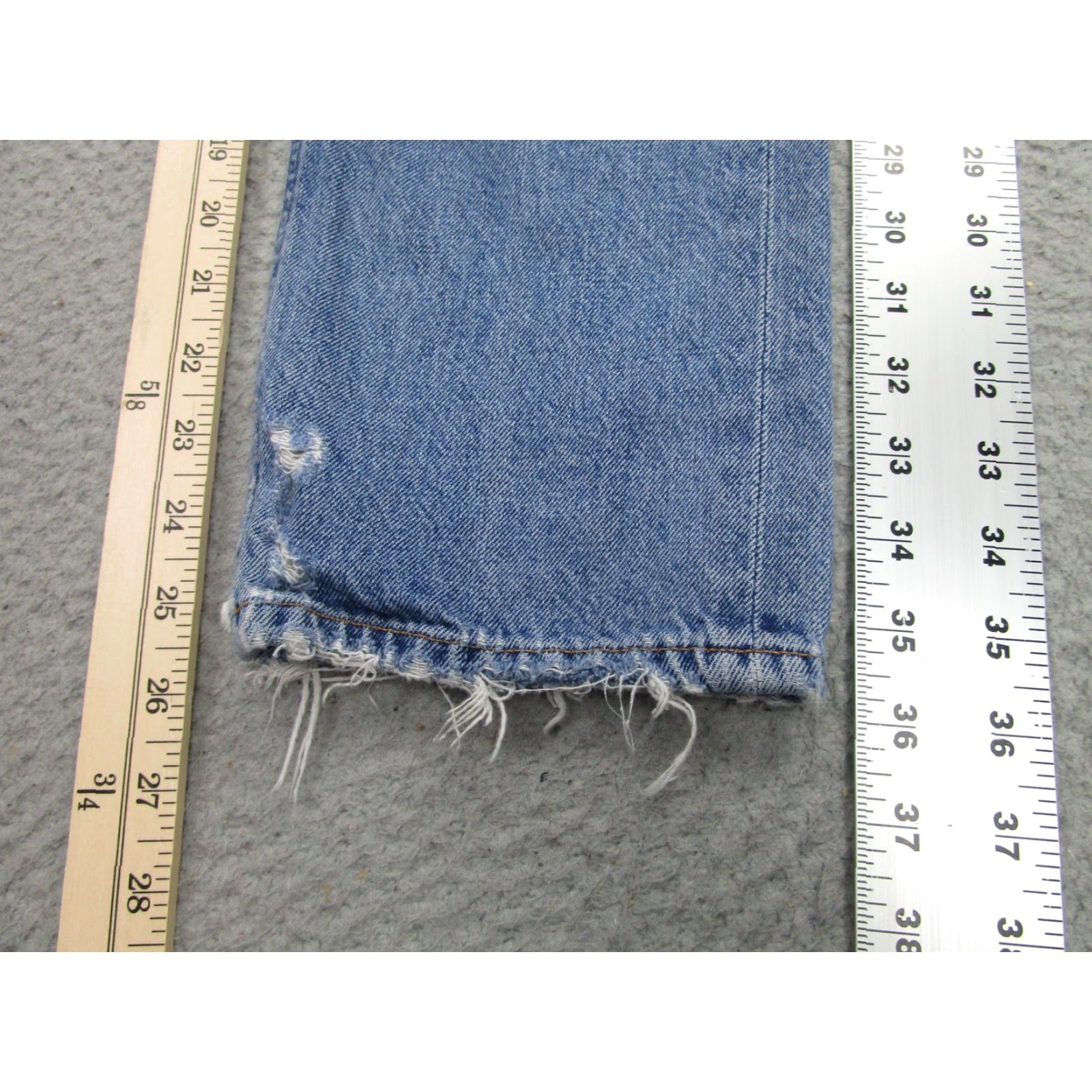 Agolde VINTAGE No — wait, AGOLDE Jeans Womens 27 Distressed Straight Raw Hem Zip Fly Made in USA A076-3775 Size 27" / US 4 / IT 40 - 2 Thumbnail