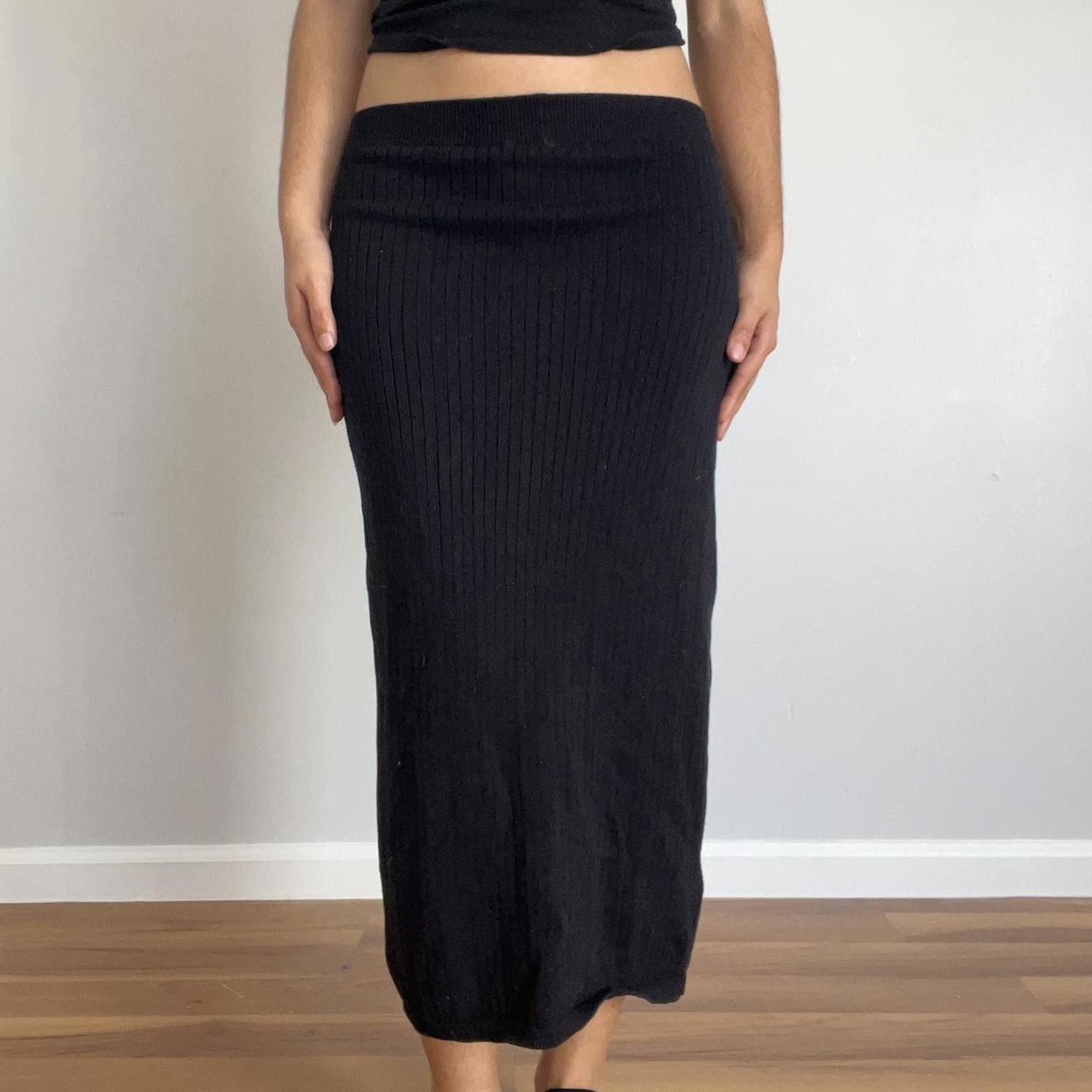 Free People Black ribbed maxi skirt #maxiskirt Size 26" / US 2 / IT 38 - 4 Thumbnail