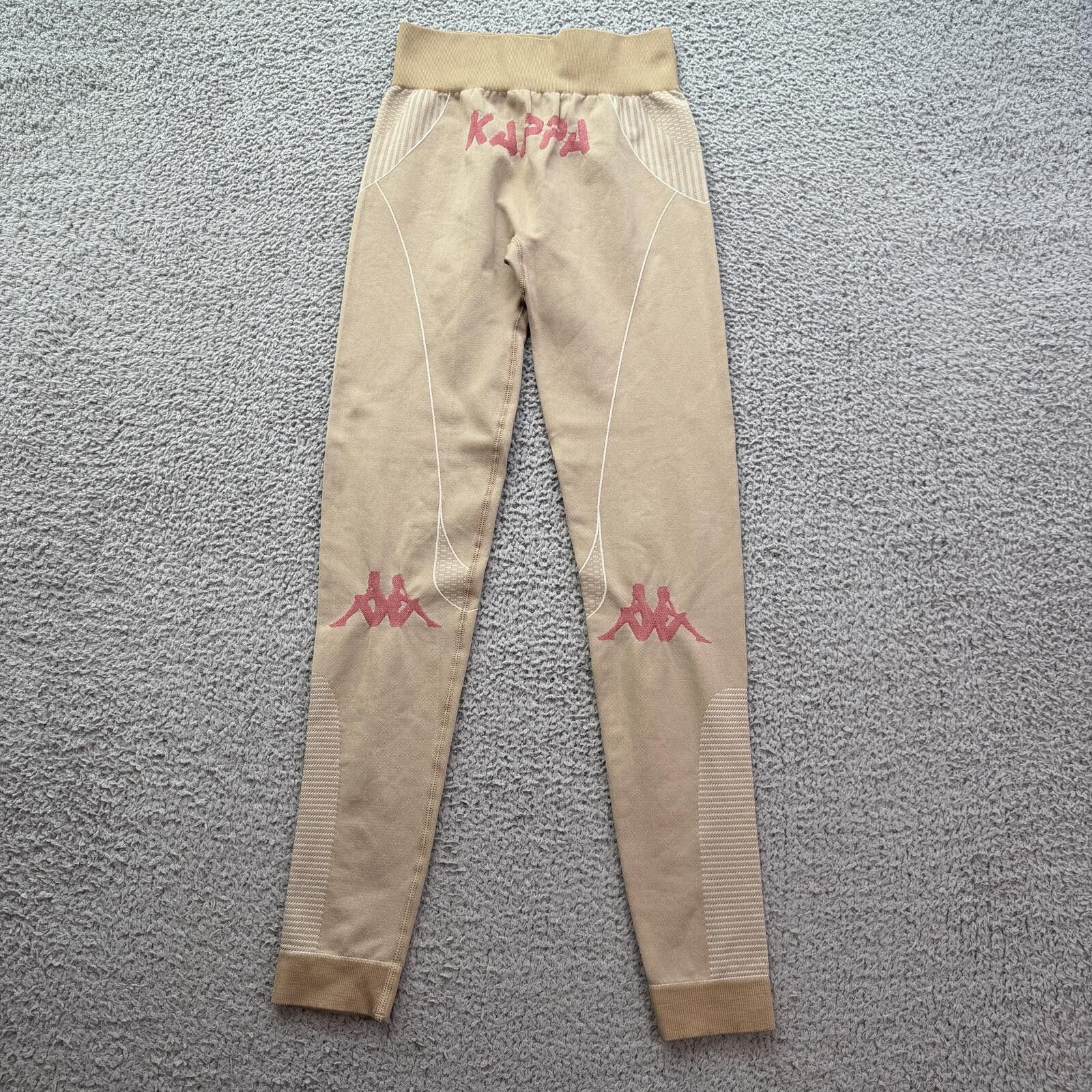 Kappa Kappa Leggings Womens Small-Medium Tan Beige Athletic Y2K Size 28" / US 6 / IT 42 - 1 Thumbnail
