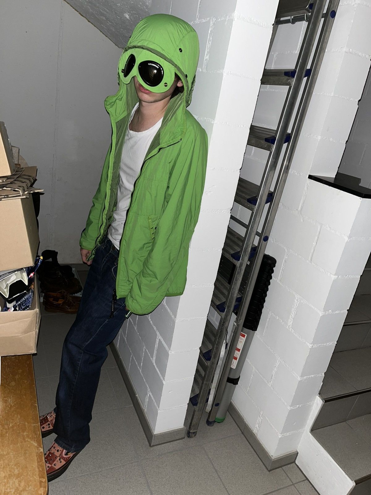 C.P. Company C.P. Company Windbreaker Goggle Jacket Neon Green Size US M / EU 48-50 / 2 - 9 Thumbnail
