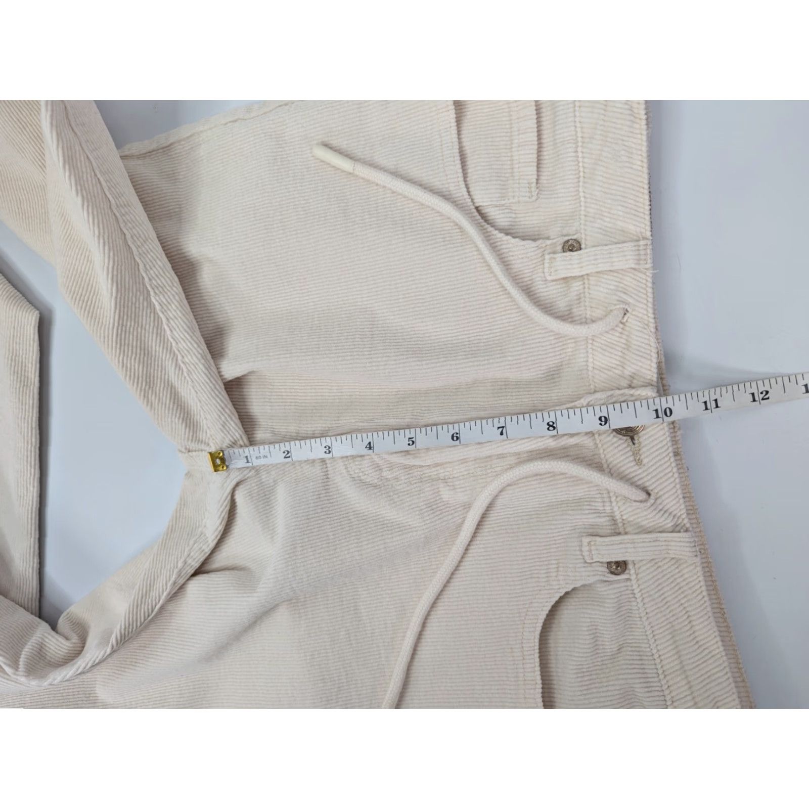 Vintage Circle of Trust Womens Pants Amber Rib Corduroy Drawstring Ivory 27 Size 27" / US 4 / IT 40 - 6 Thumbnail