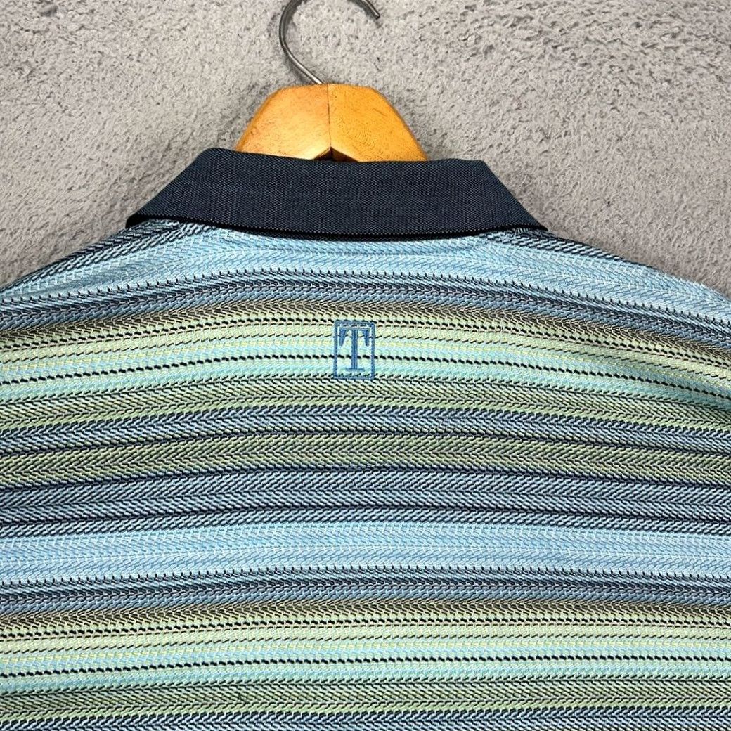 Vintage VINTAGE Tehama Shirt Polo Mens XL Blue Green Striped Pima Cotton Knit Rugby Outdoor Casual Size US XL / EU 56 / 4 - 6 Thumbnail