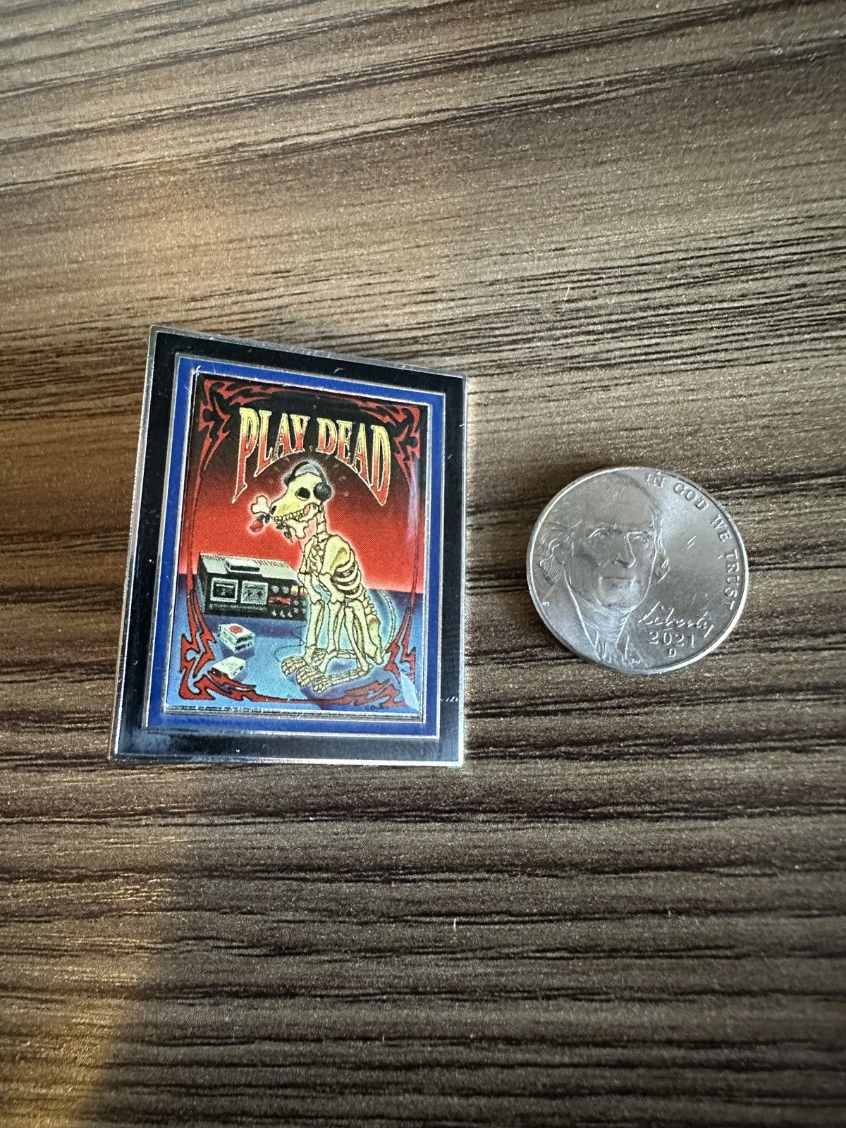 Vintage 2013 Grateful Dead Play Dead Dog Enamel Pin Size ONE SIZE - 4 Thumbnail