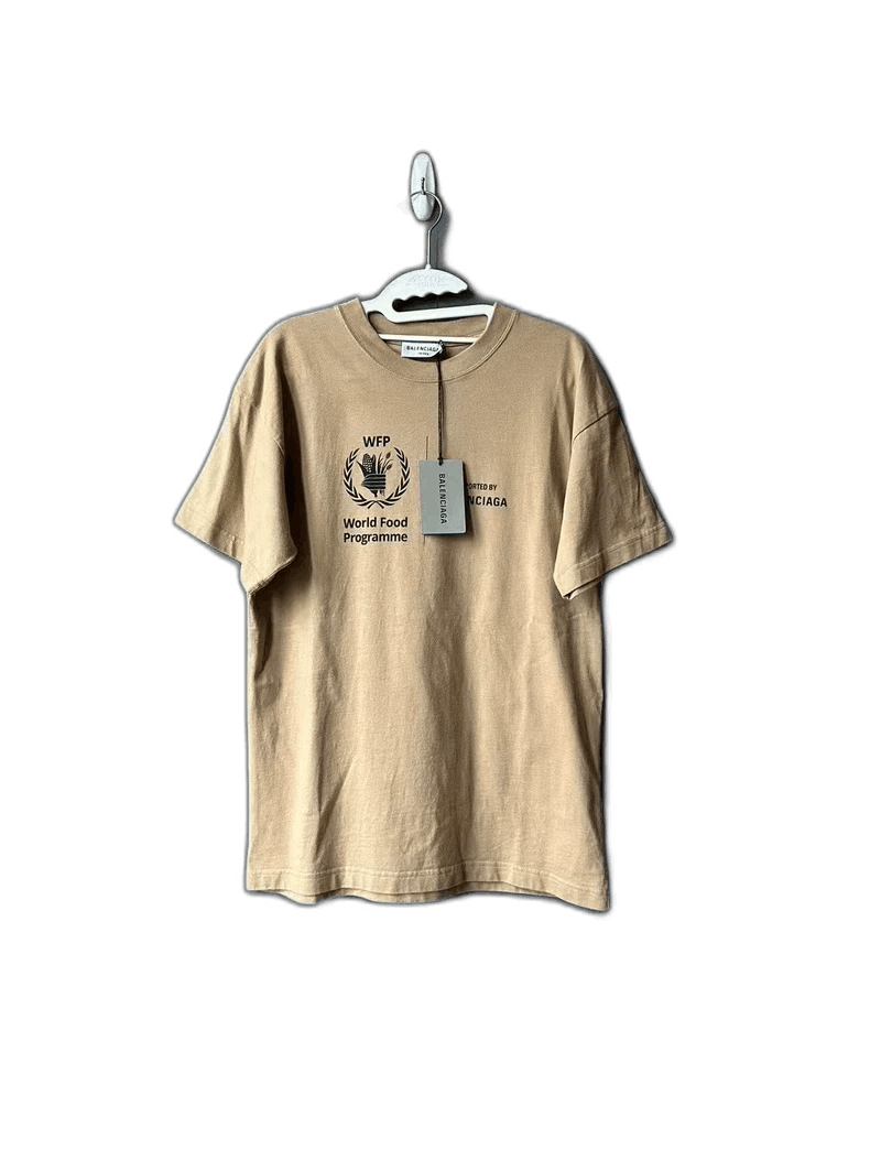 Balenciaga Balenciaga Khaki Charity Short Sleeve T-Shirt Size US S / EU 44-46 / 1 - 1 Thumbnail