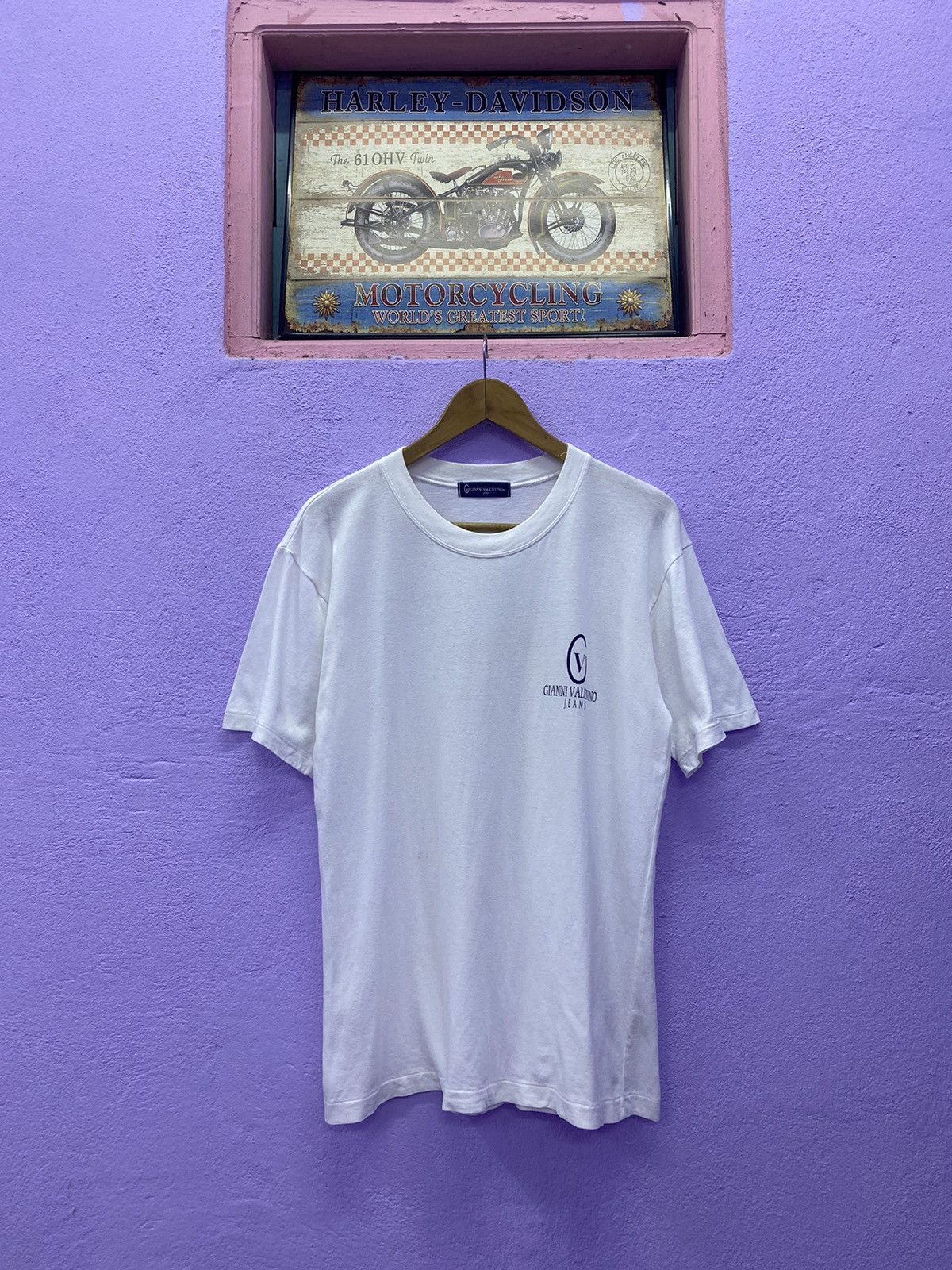 Valentino × Vintage Vintage Gianni Valentino Jenas White Tee Size US M / EU 48-50 / 2 - 3 Thumbnail