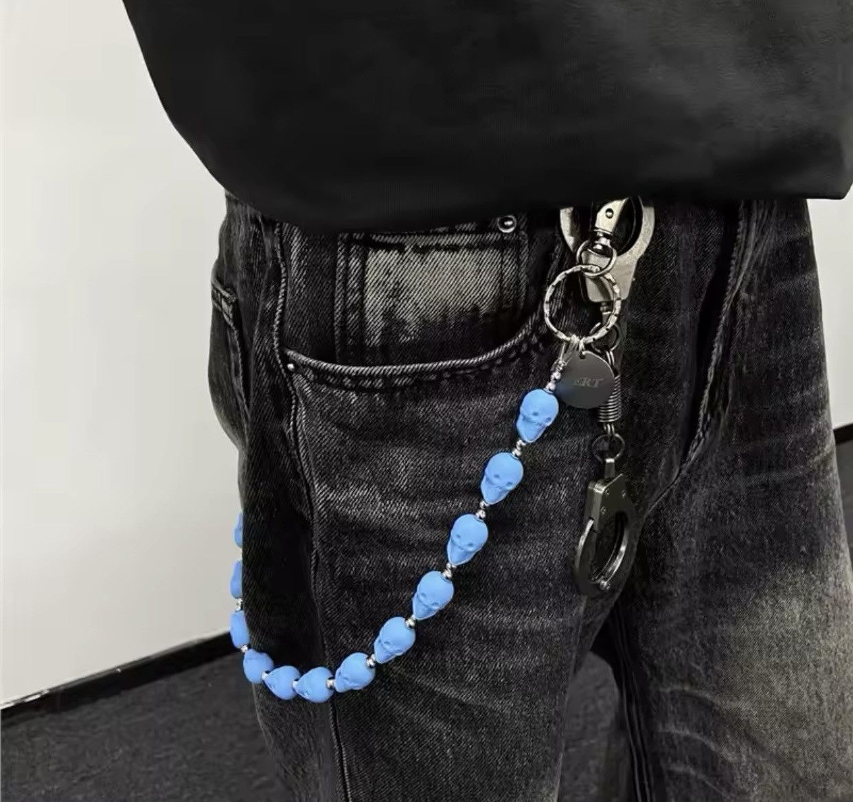 Jewelry Blue Acrylic Skull Pants Chain Size ONE SIZE - 3 Thumbnail