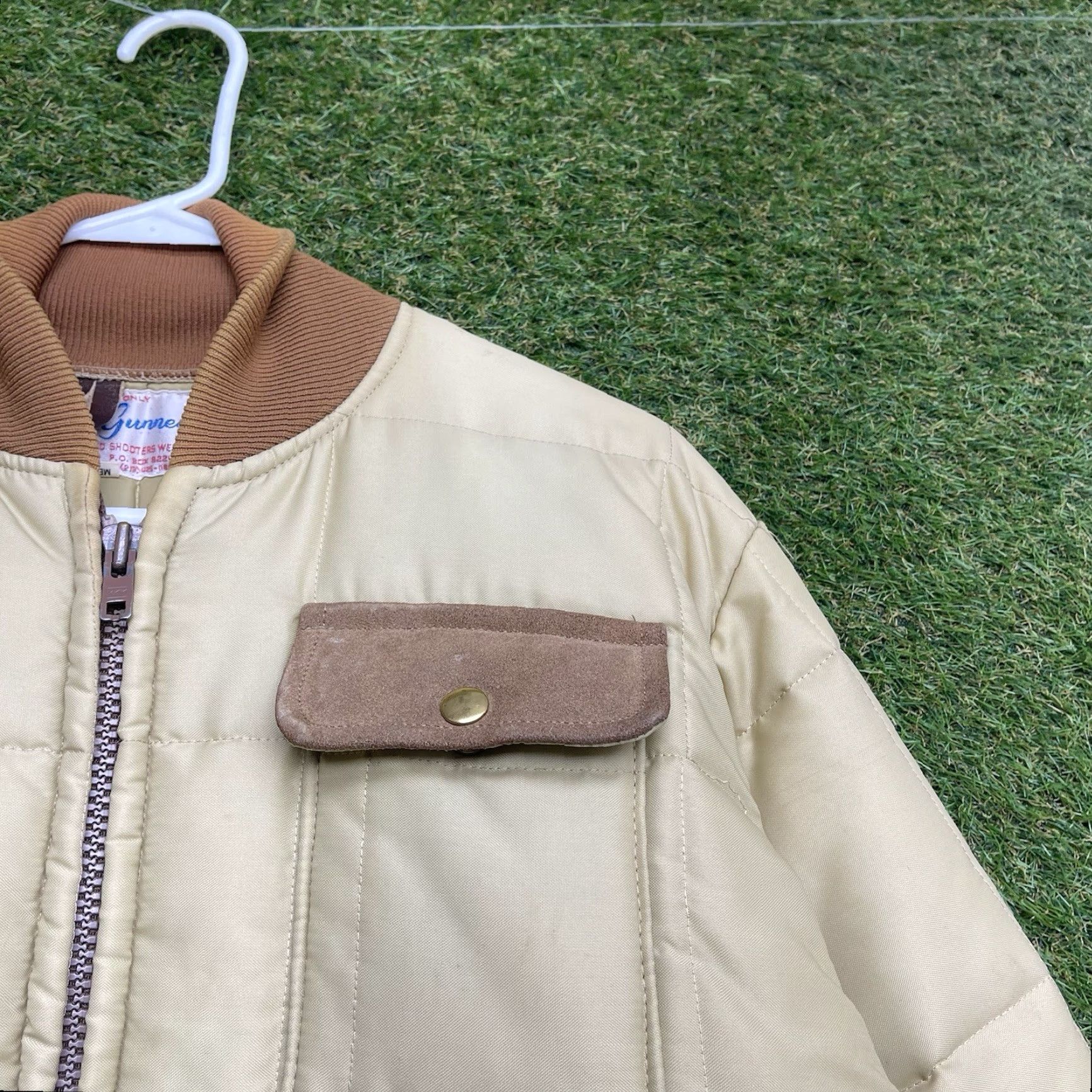 Vintage VINTAGE Scatter Gunner Men's Jacket Medium Outdoor Shooting Coat Zip Up Quilt Cotton Beige 90s Work Hunting Mens Size US M / EU 48-50 / 2 - 5 Thumbnail