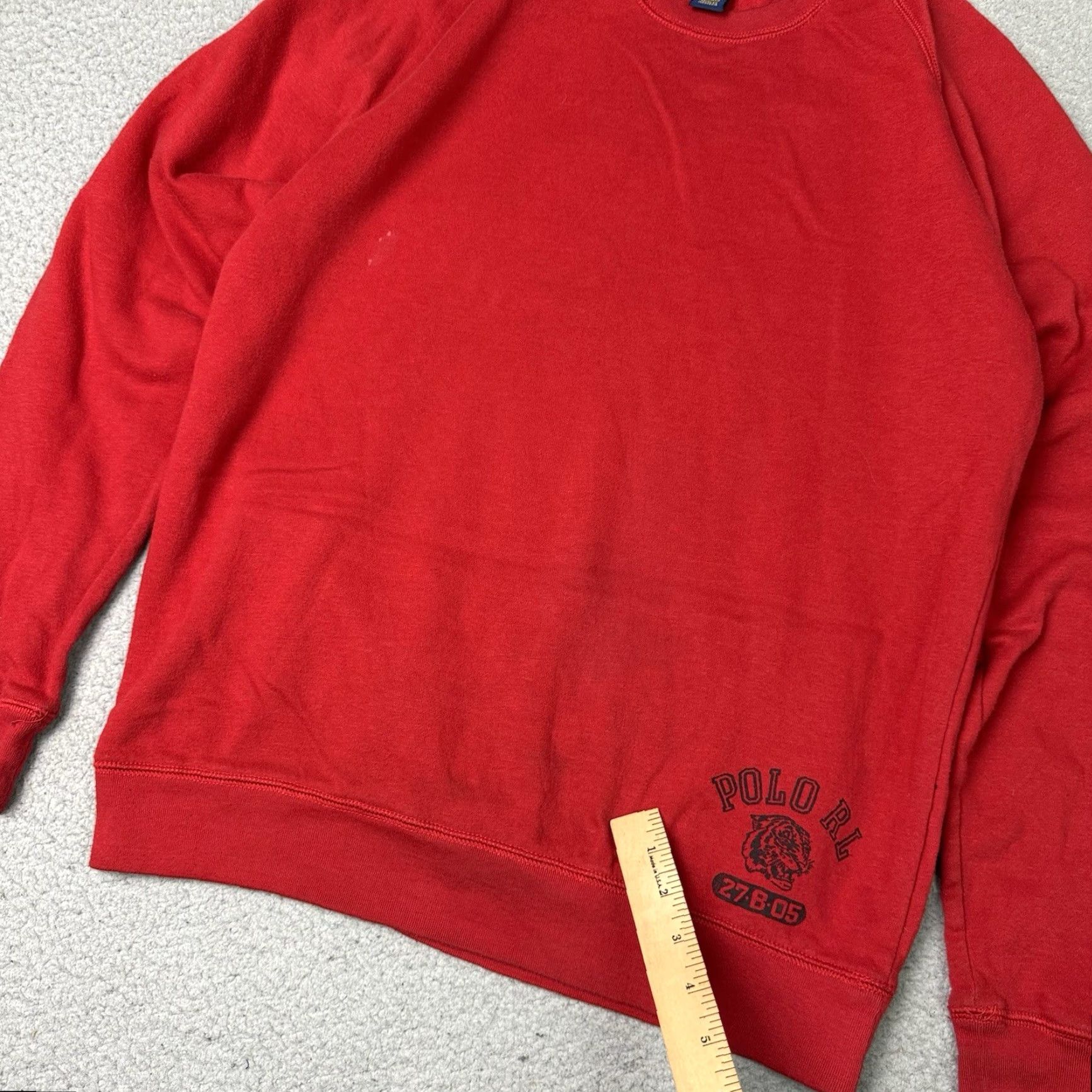 Polo Ralph Lauren VINTAGE Ralph Lauren Polo Sweatshirt Mens M Red Sleepwear RL Tiger Logo Fleece Rare Logo Knit Pullover Crew Neck Size US M / EU 48-50 / 2 - 7 Thumbnail