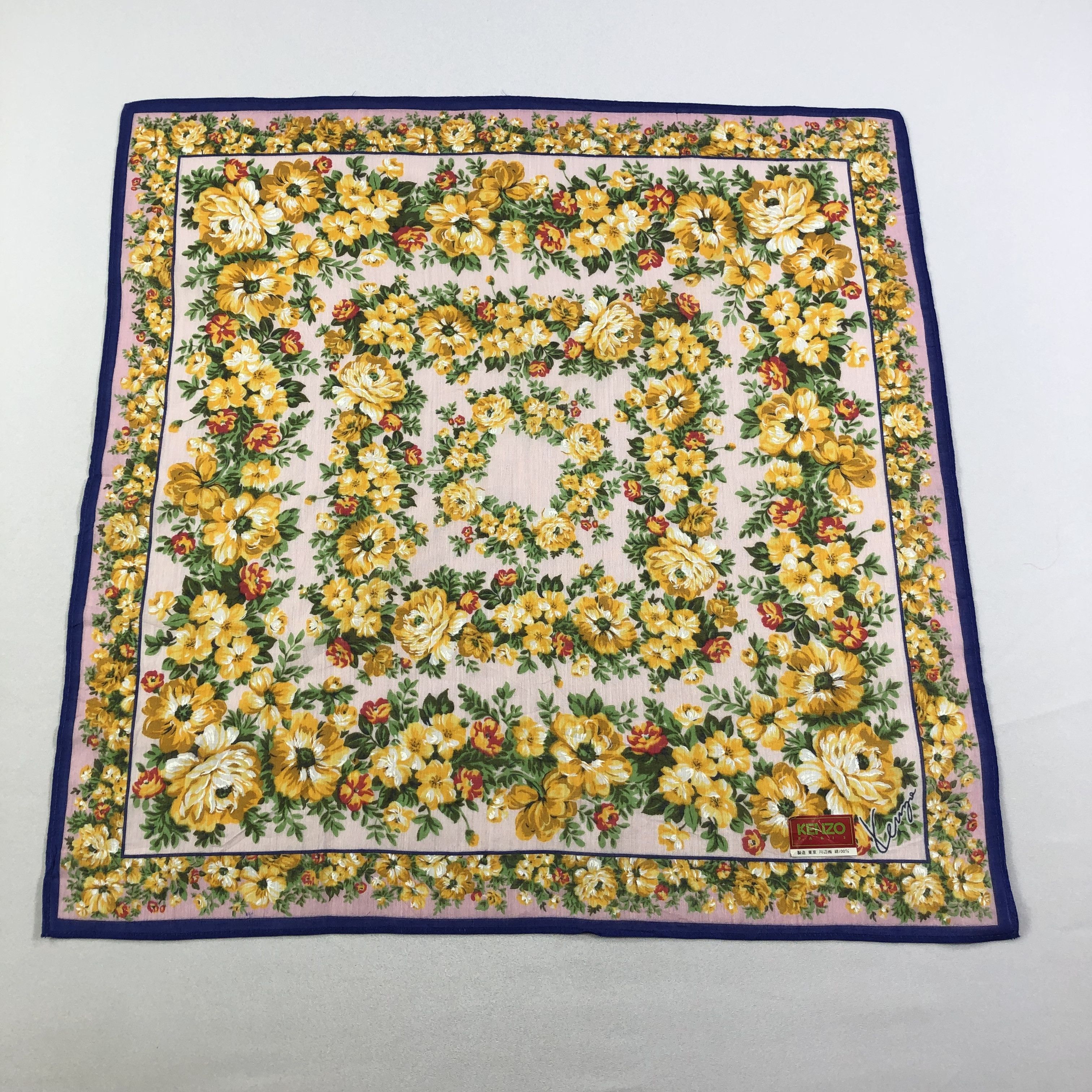 Kenzo Kenzo Floral Handkerchief Neckerchief Bandana H1702 Size ONE SIZE - 1 Thumbnail