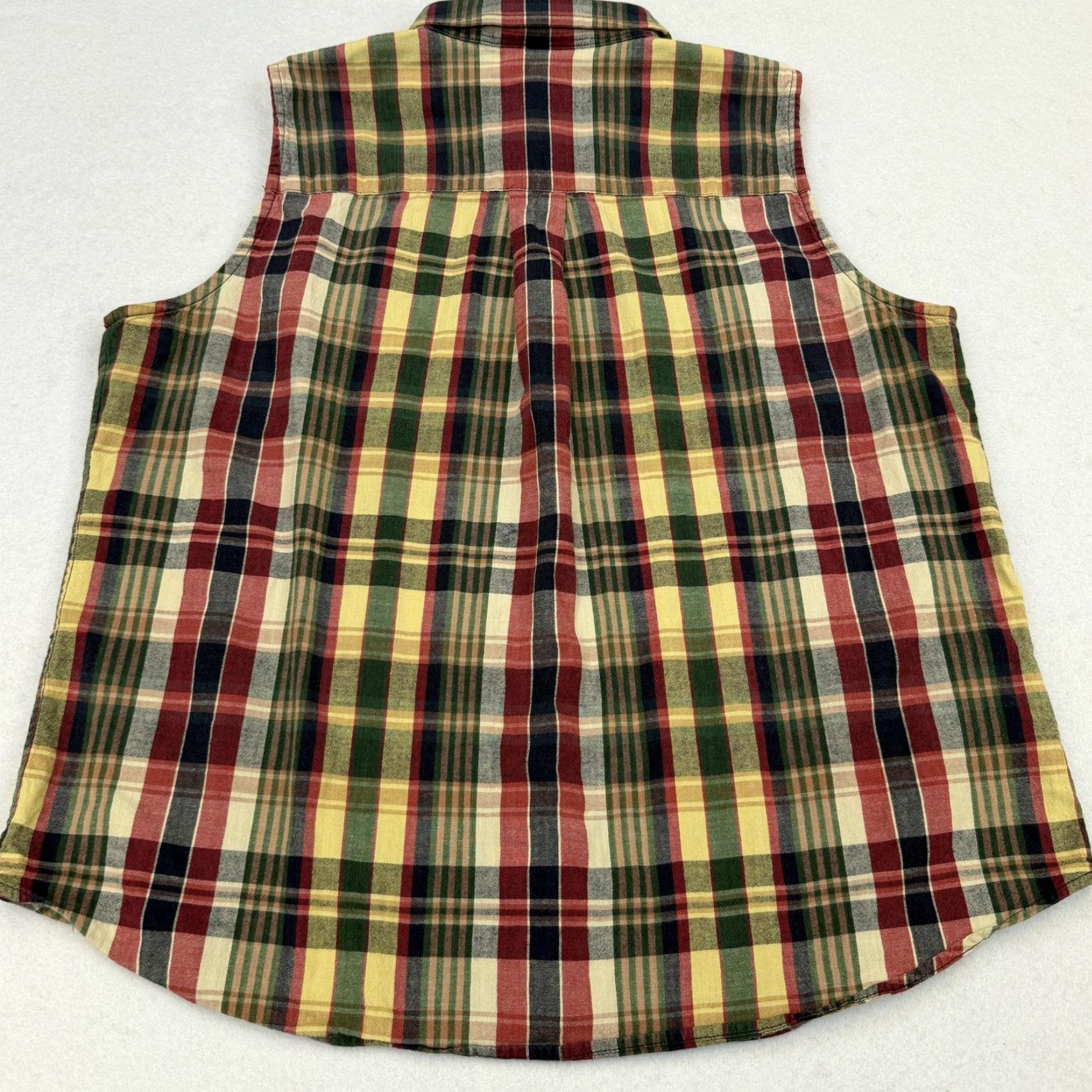 Ralph Lauren Lauren Ralph Lauren Shirt Womens 12P Petite Multicolor Plaid Sleeveless Button-Up Logo Size XL / US 12-14 / IT 48-50 - 5 Thumbnail