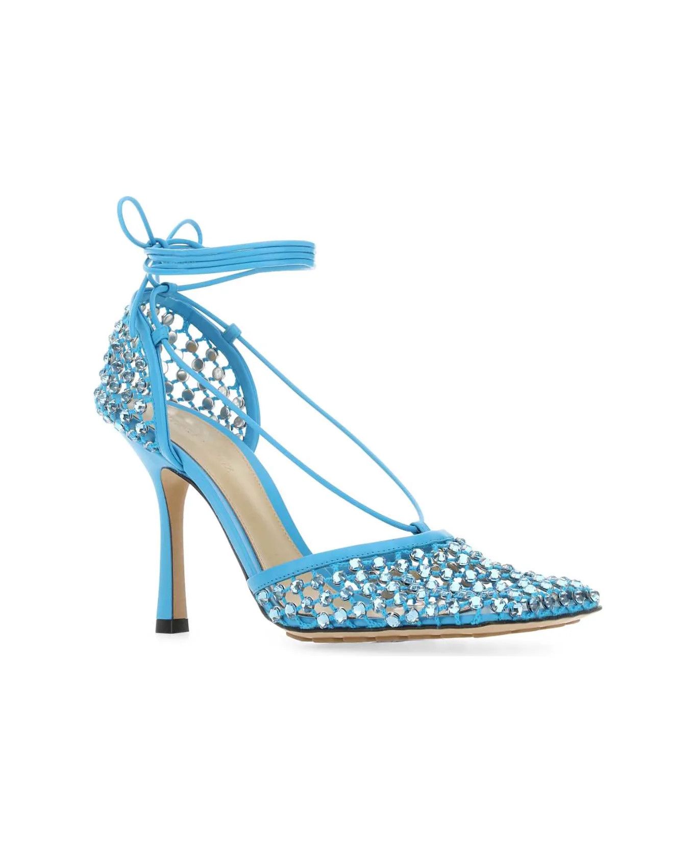 o1n1vont0924 Stretch Sandal Fabric Leather in Blue