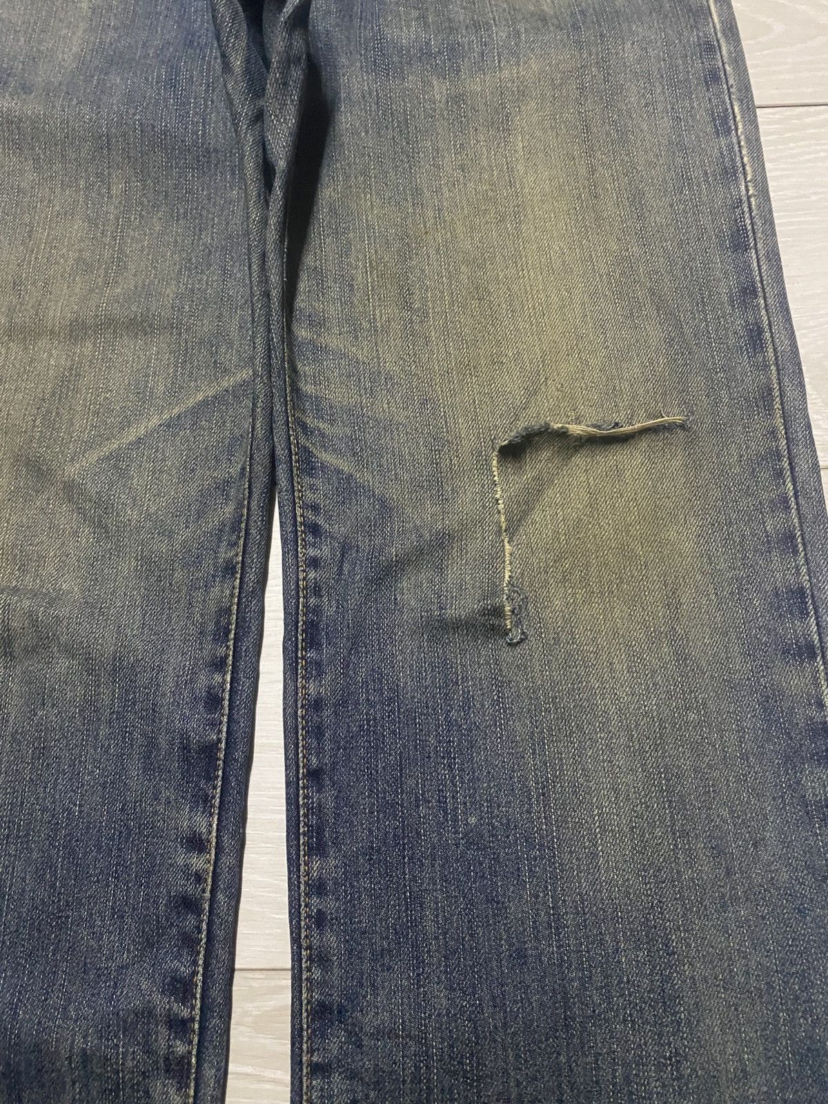 Japanese Brand Vintage Edwin International Basic Mud Wash Distressed Jeans Size US 31 - 10 Thumbnail