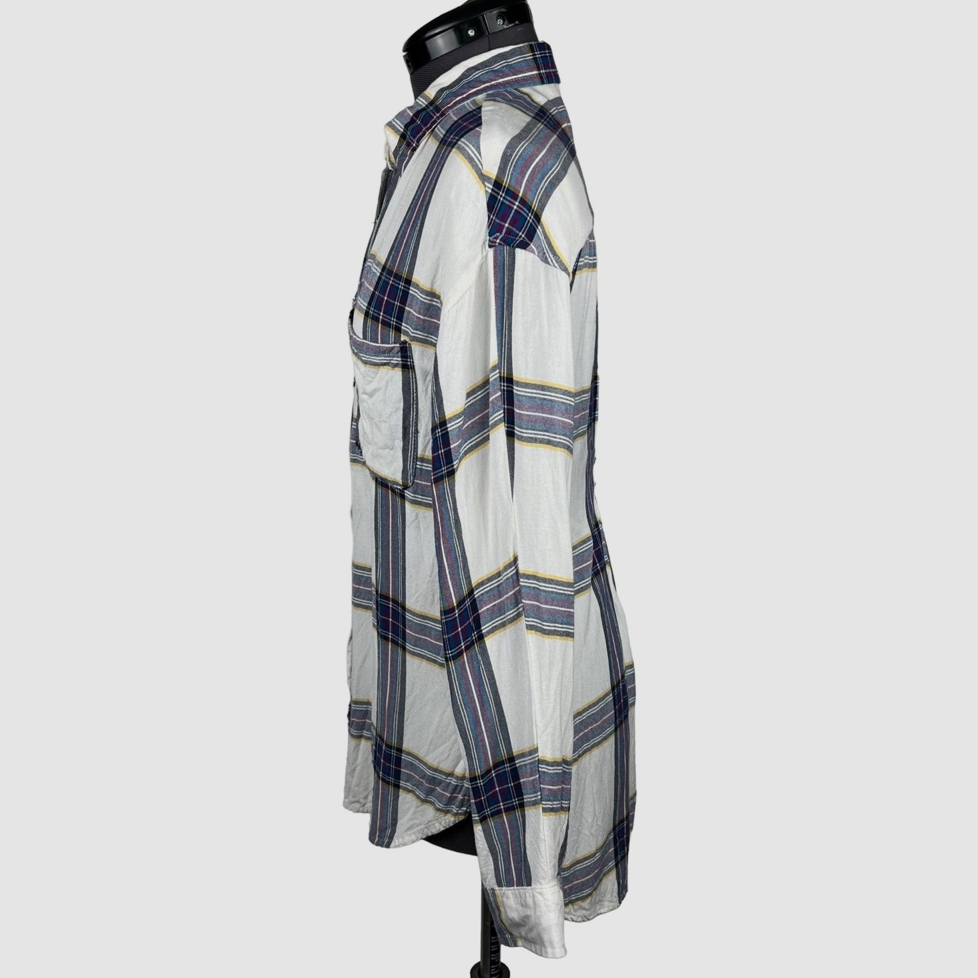 Other Cato Plaid Button-Front Shirt Cinched-Back Long-Sleeve Casua Size S / US 4 / IT 40 - 6 Thumbnail