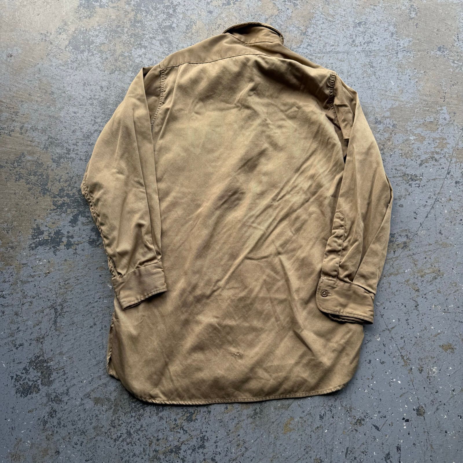 Vintage Vintage 1950s US Army Poplin Khaki Shirt Mens Size US M / EU 48-50 / 2 - 3 Thumbnail