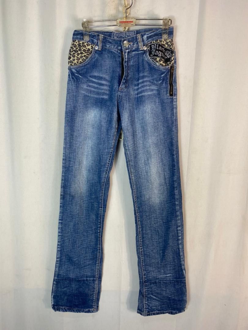 Japanese Brand Unisex🔥Unbrand denim with patches pants jeans Size 27" / US 4 / IT 40 - 2 Thumbnail