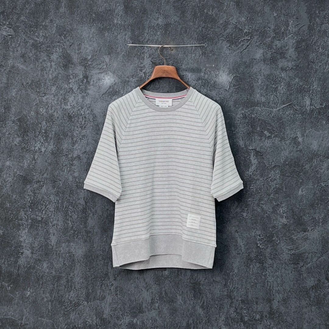 THOM BROWNE Classic Stripe Cotton T-shirt