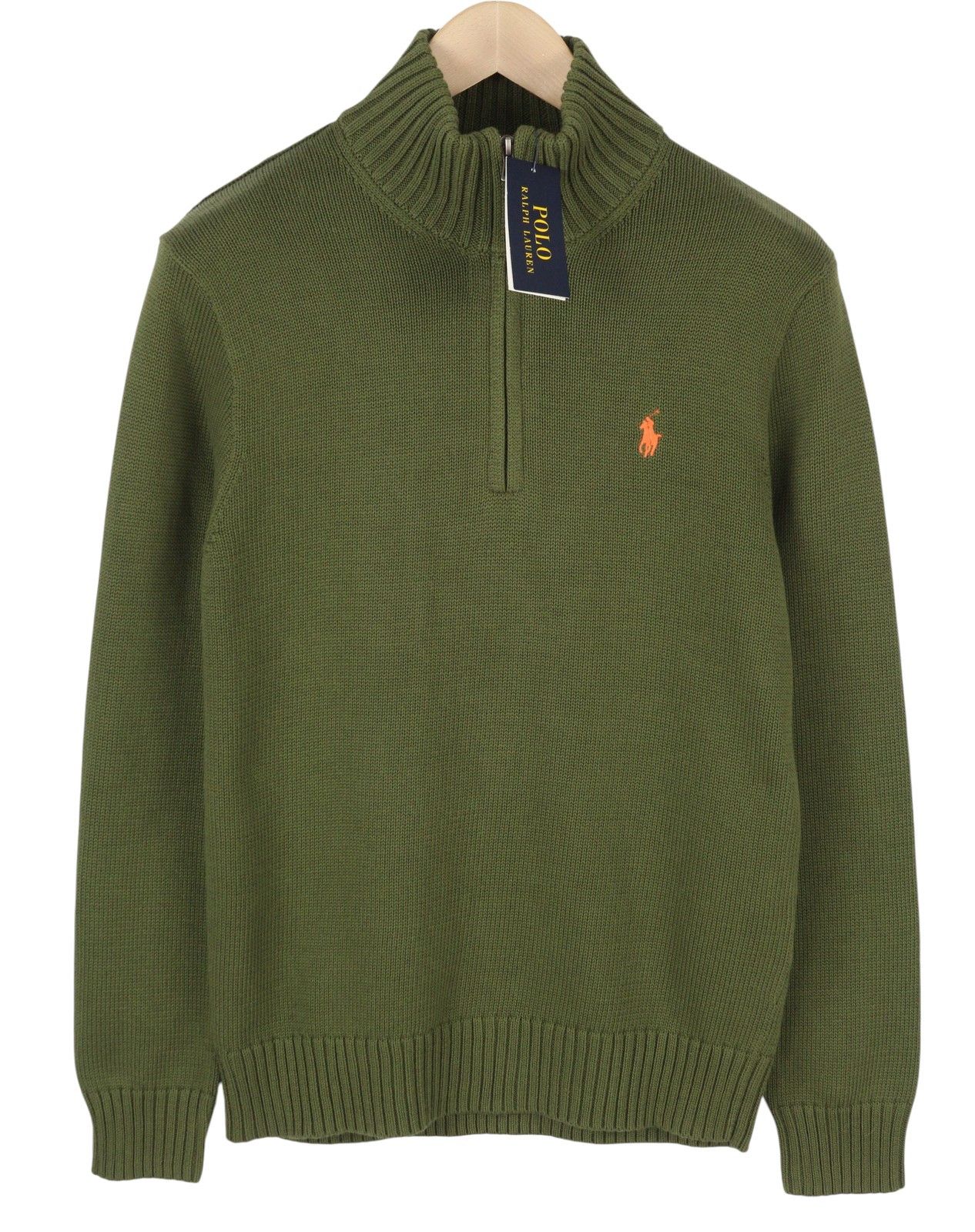 Ralph Lauren OLIVE S Half Zip Tight Knit Pullover Jumper 86923 Size US S / EU 44-46 / 1 - 1 Thumbnail