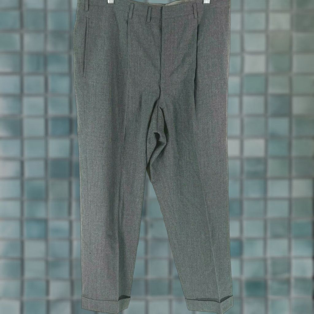 Vintage VINTAGE Louis Raphael Men's Dress Pants Size 36X30 Gray Straight Leg Cuffed Pleated Formal Size US 36 / EU 52 - 1 Thumbnail