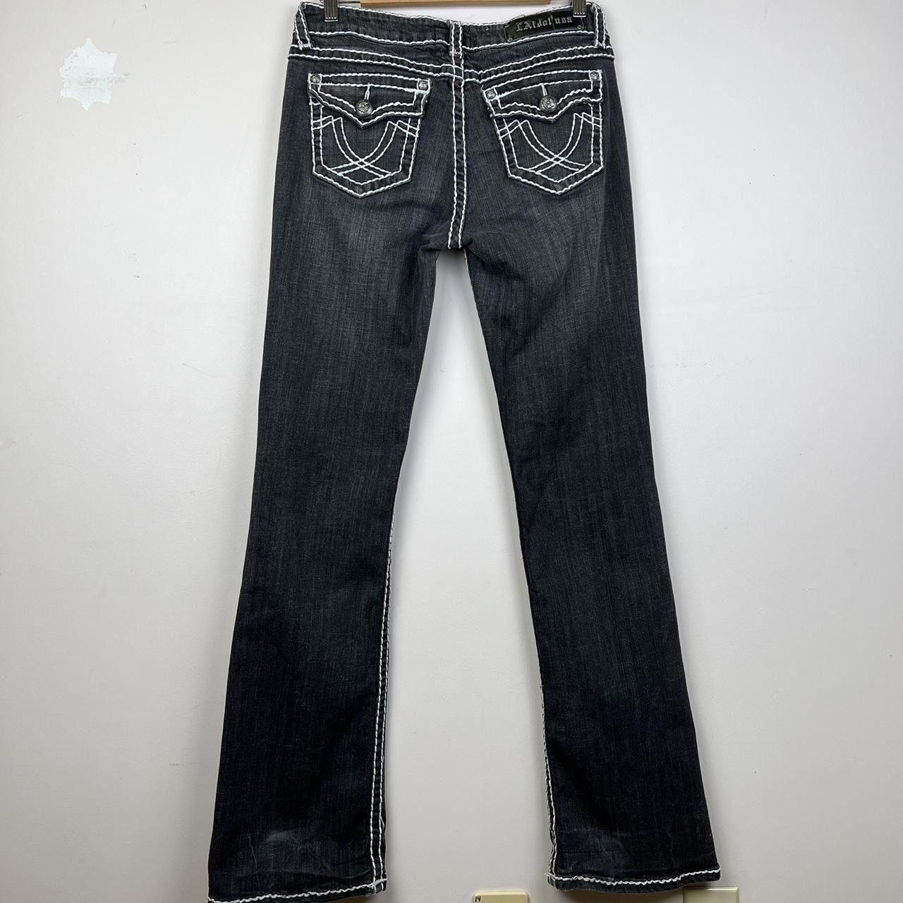 Designer La Idol Premium Black Flare Jeans with Unique Stitching Size 30" / US 8 / IT 44 - 1 Thumbnail