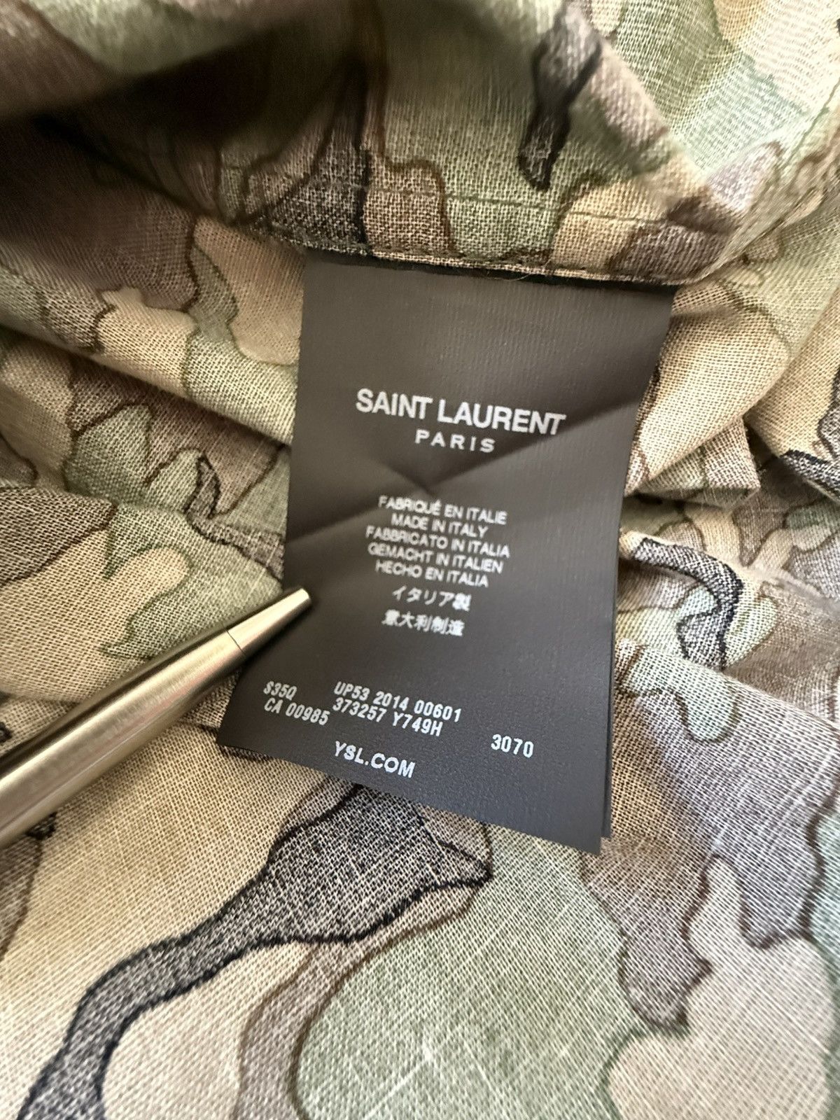 Saint Laurent Paris SS15 Saint Laurent Psych Rock camo shirt Hedi Slimane 41 Size US L / EU 52-54 / 3 - 21 Thumbnail